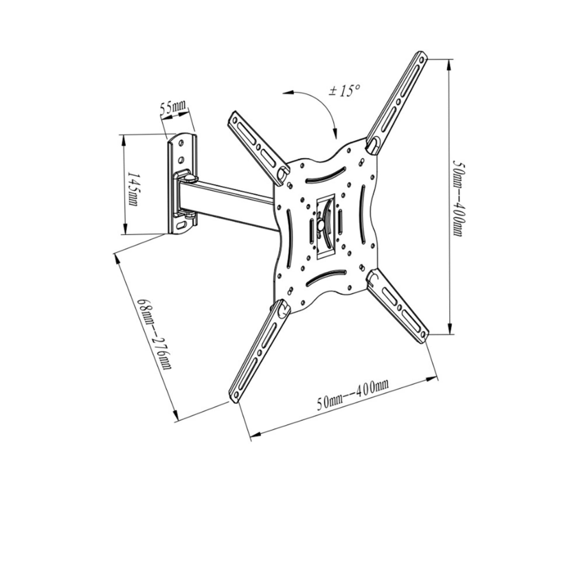 

UCHWYT DO TV LED/LCD 13-46" 25KG CV-24 reg. pion/poziom OEM