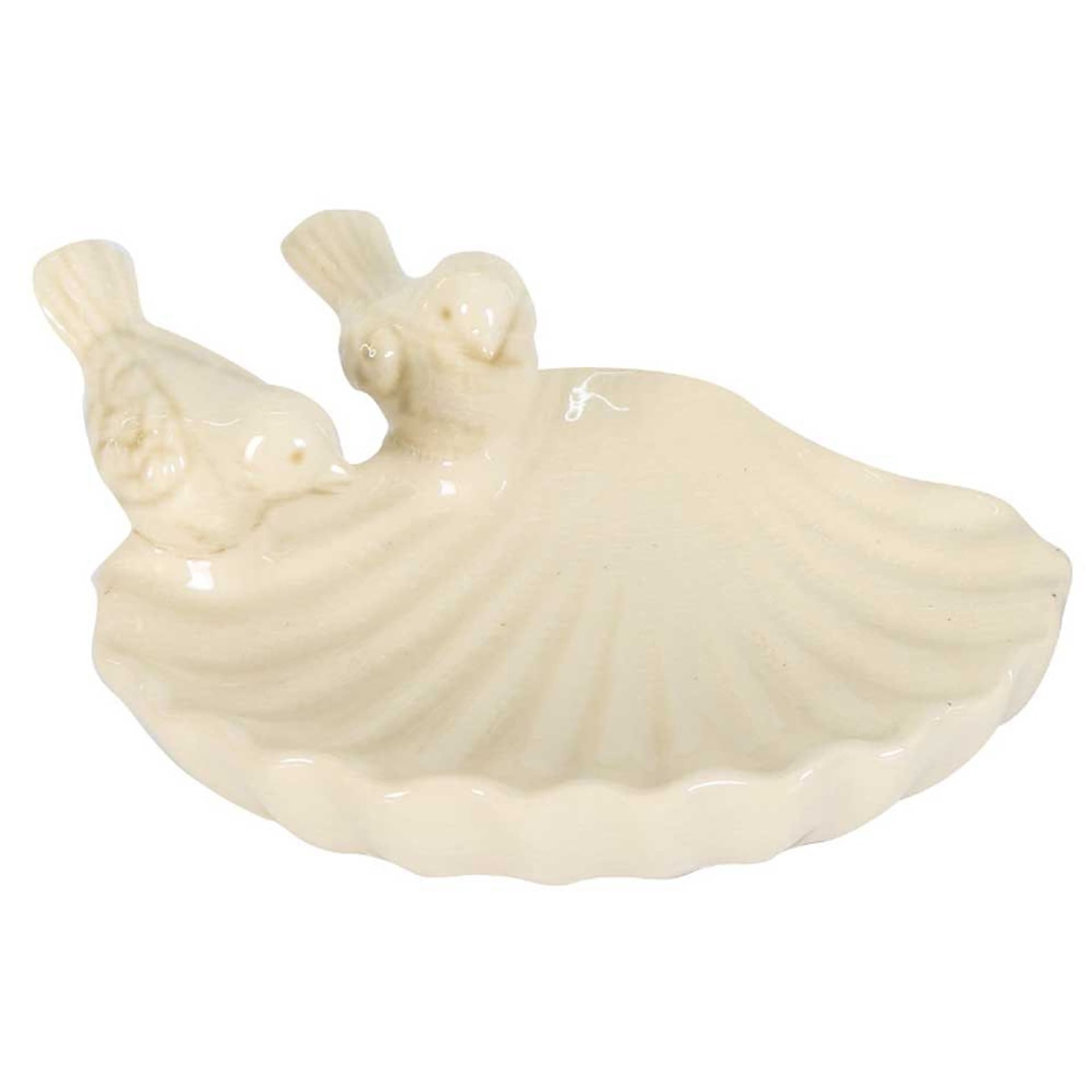

Ceramiczne poidło dla ptaków kremowe