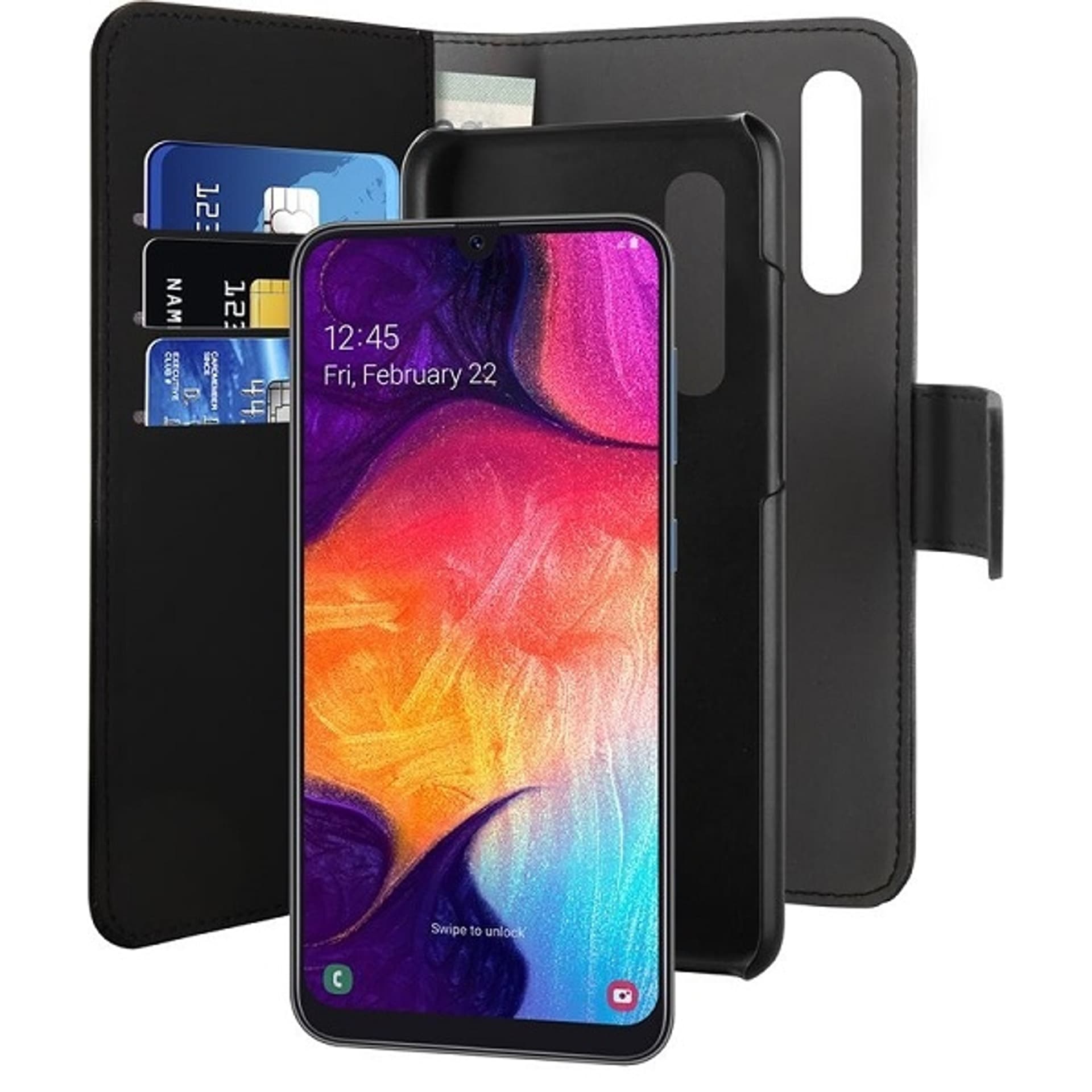 

Puro Wallet Detachable Samsung A50 A505 A30s A307 2w1 czarne/black SGA50BOOKC3BLK