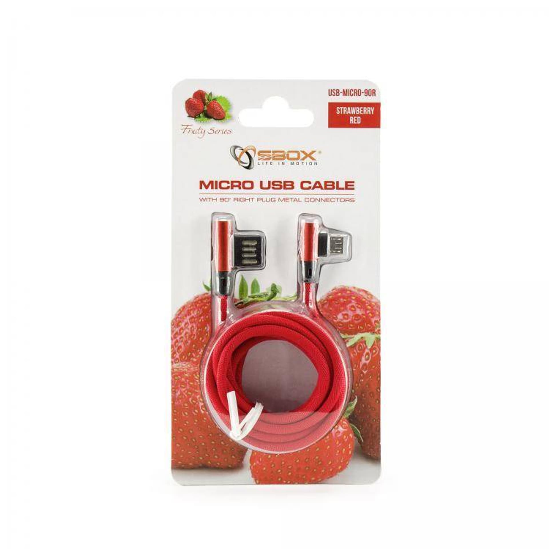 

SBOX Kabel MicroUSB USB-MICRO-90 1,5m 90° czerwony