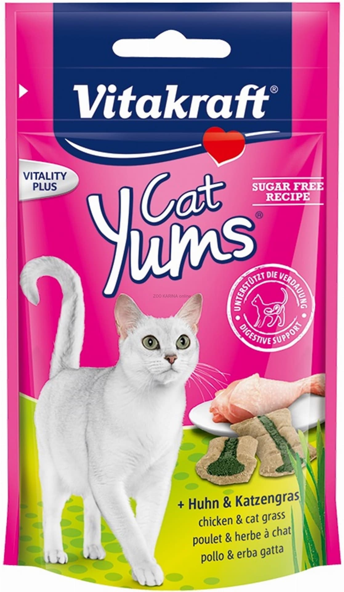 

VITAKRAFT CAT YUMS przysmak dla kota, kurczak z kocią trawą 40g +20% gratis