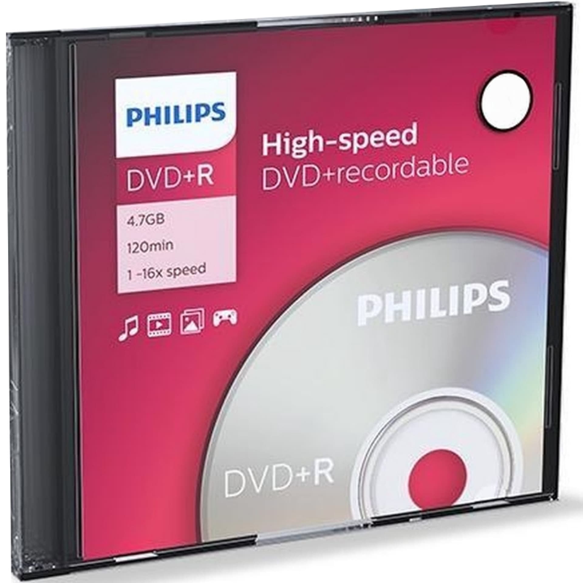 

Philips Płyta DVD+R 4,7GB 16X SLIM
