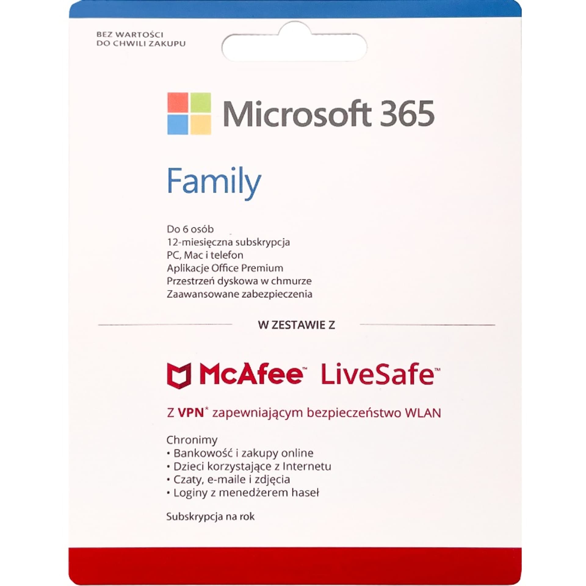 

Microsoft 365 Family + McAfee