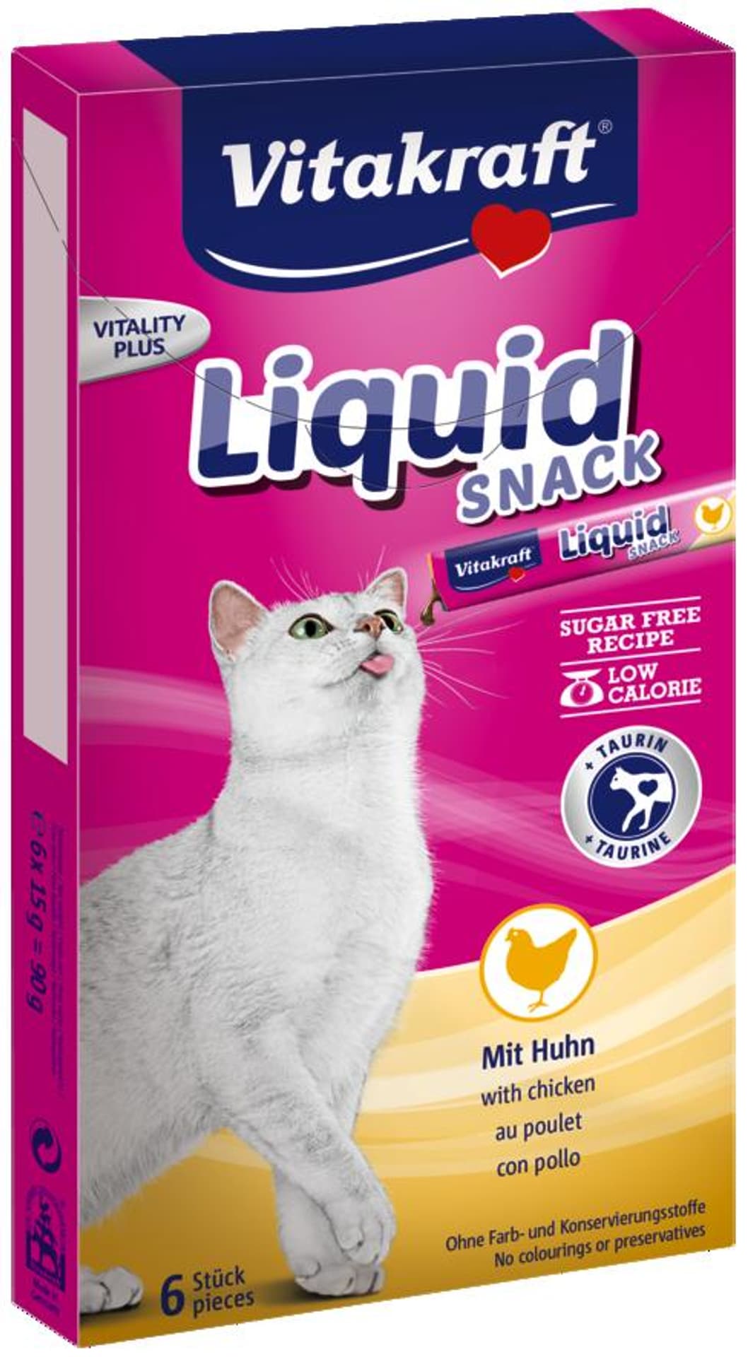 

VITAKRAFT CAT LIQUID SNACK przysmak z kurczakiem i tauryną dla kota 6szt +2szt gratis
