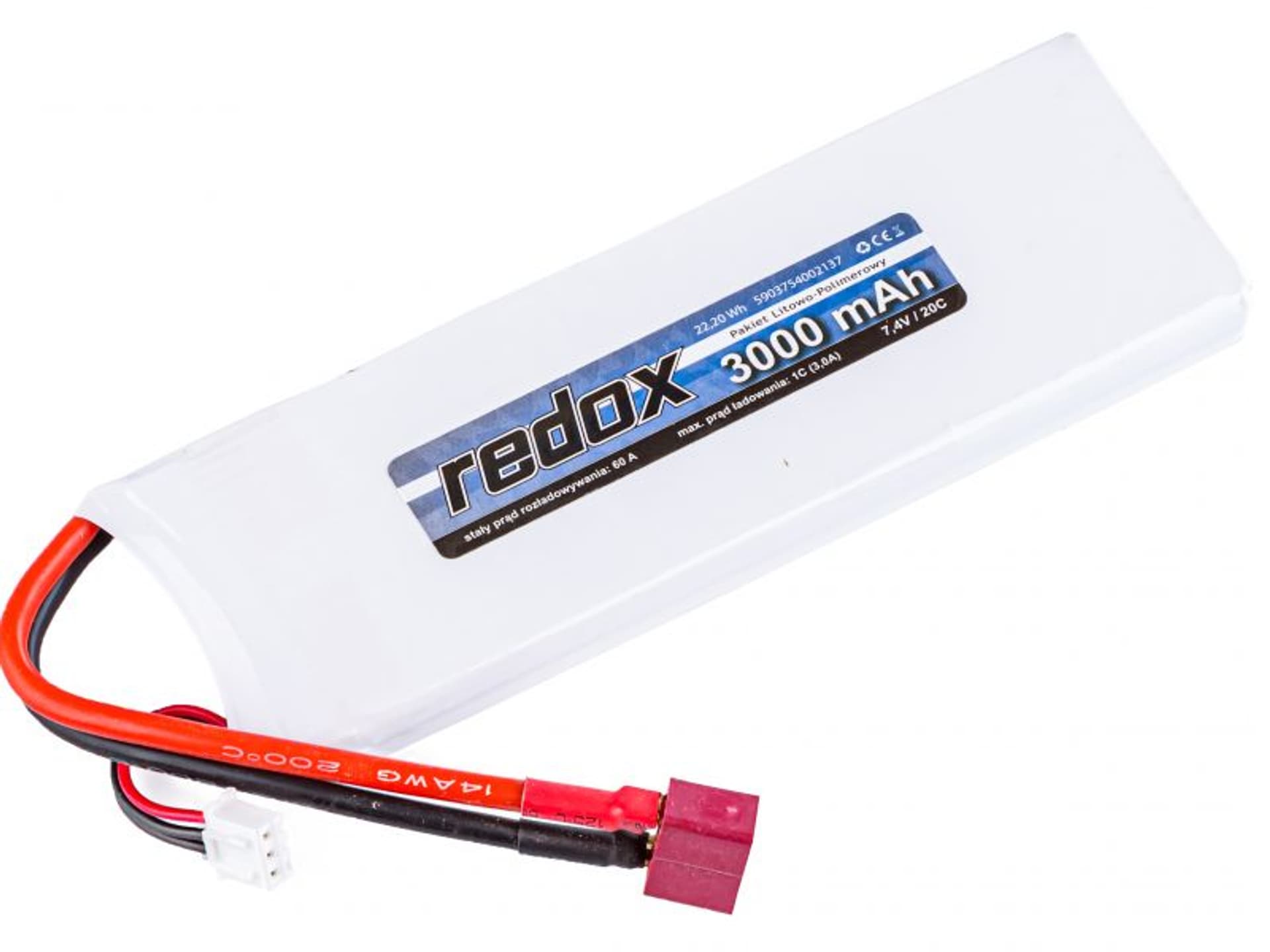 

Redox ASG 3000 mAh 7,4V 20C (scalony) - pakiet LiPo, Scalony) - pakiet lip