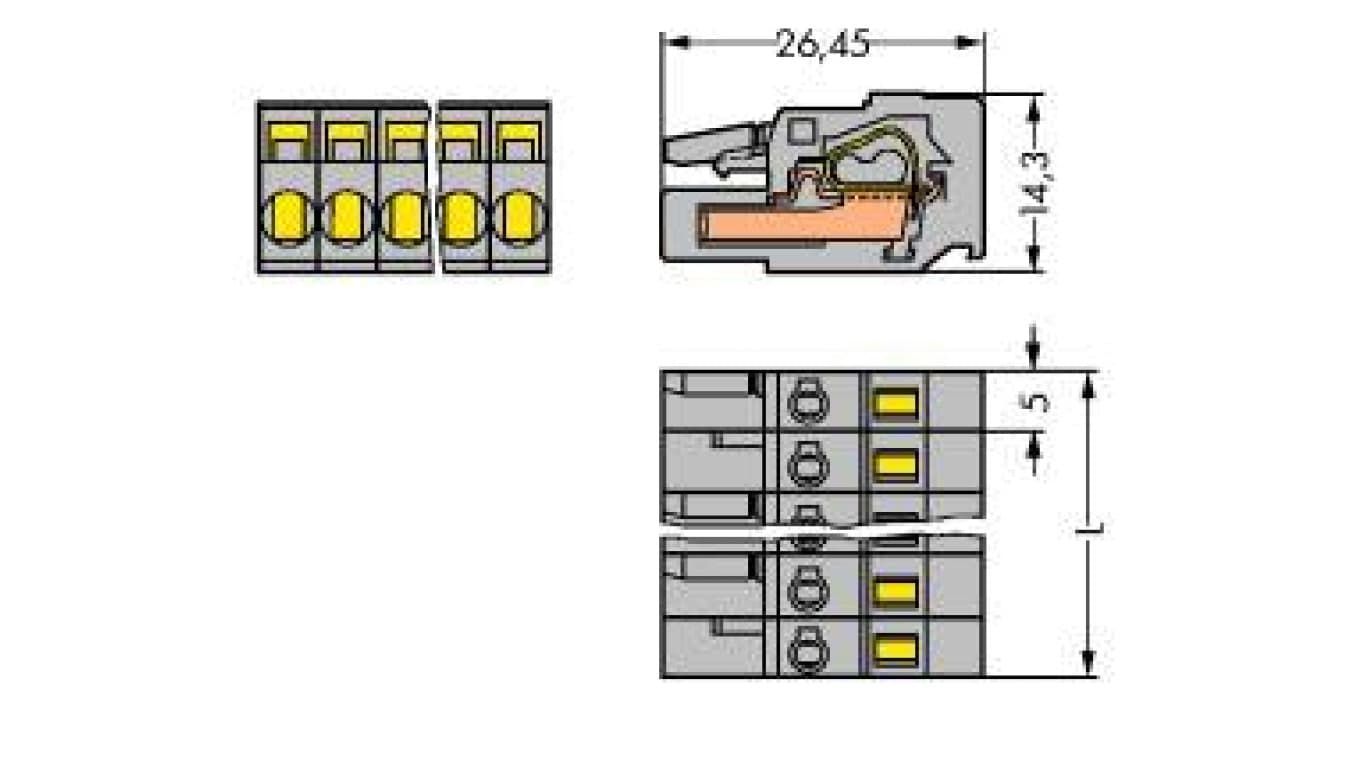 

Gniazdo MCS-MIDI Classic 4-biegunowe szare raster 5mm 231-104/102-000