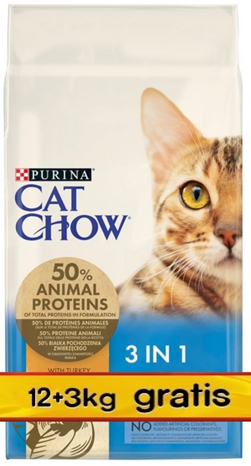 

PURINA CAT CHOW SPECIAL CARE 3w1 Bogata w indyka 12kg +3kg