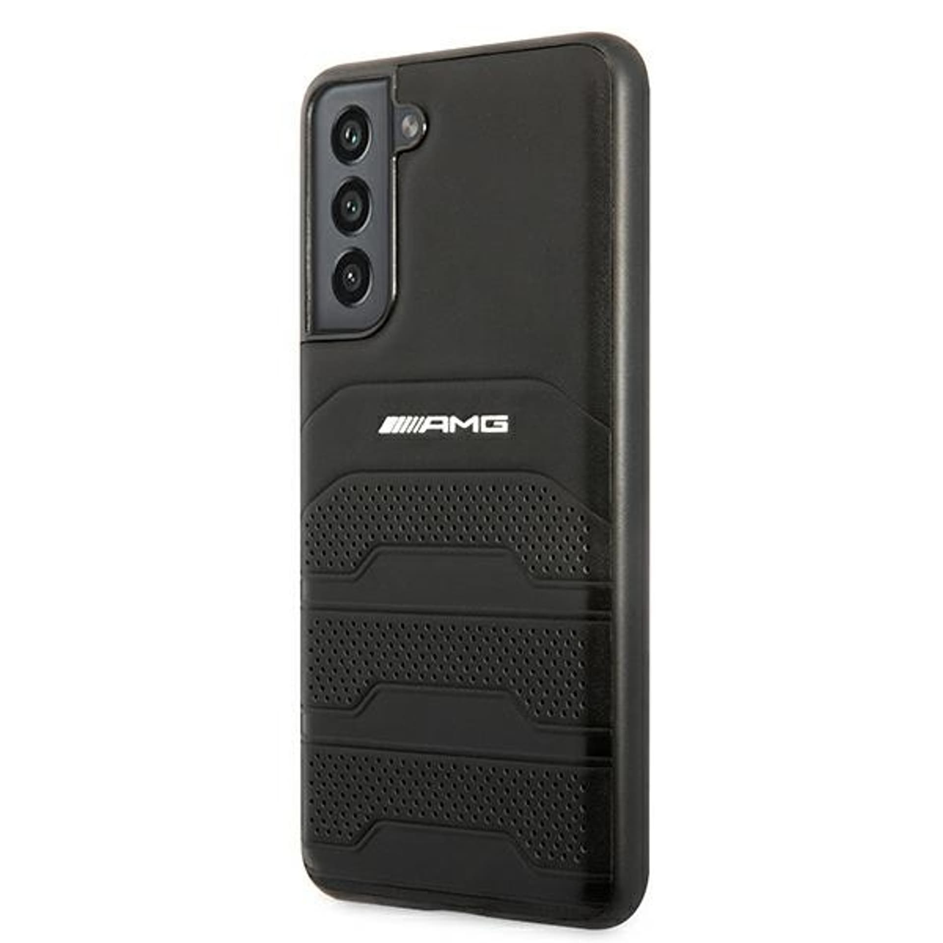 

AMG AMHCS21FESGSEBK S21 FE G990 czarny/black hardcase Leather Debossed Lines