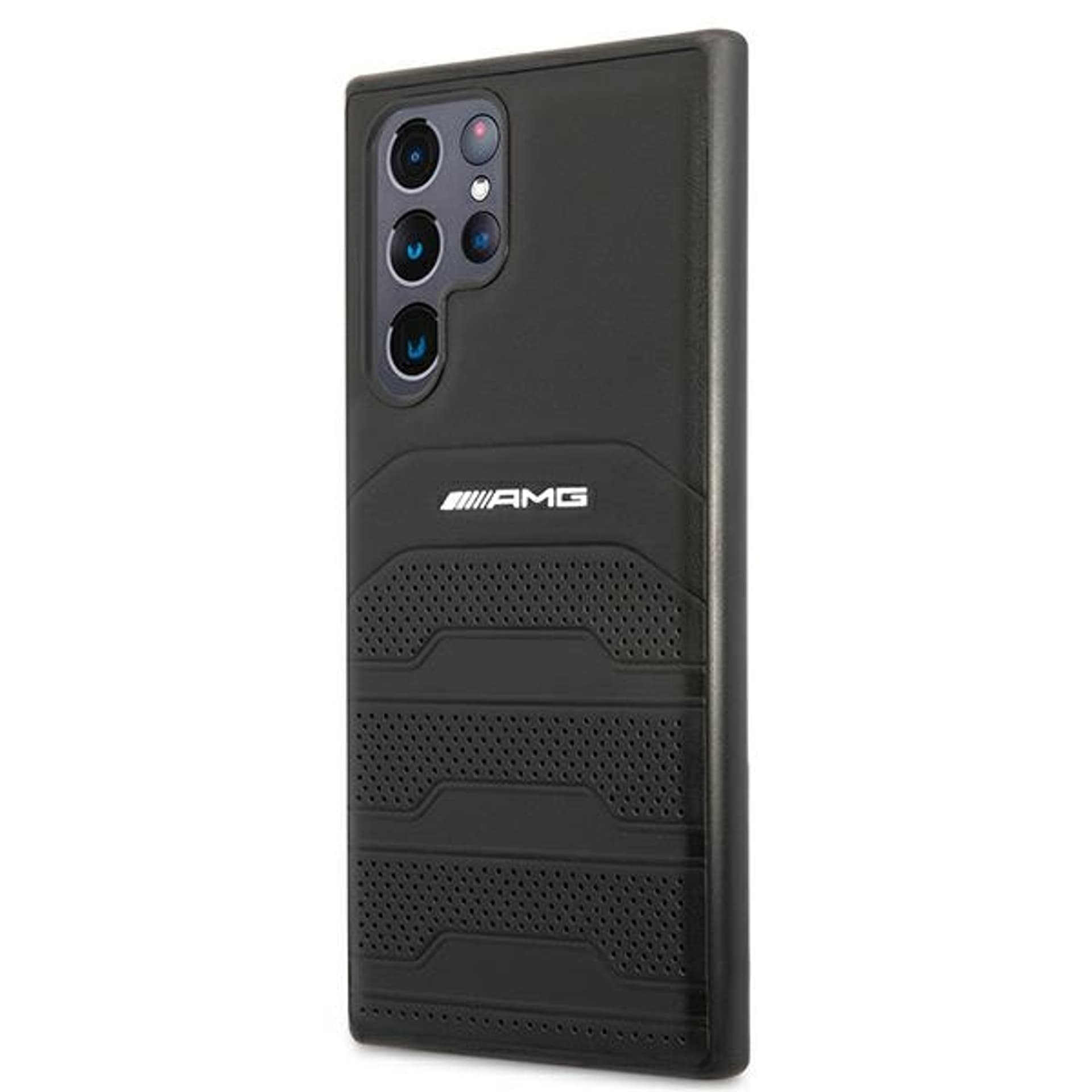 

AMG AMHCS22LGSEBK S22 Ultra S908 czarny/black hardcase Leather Debossed Lines