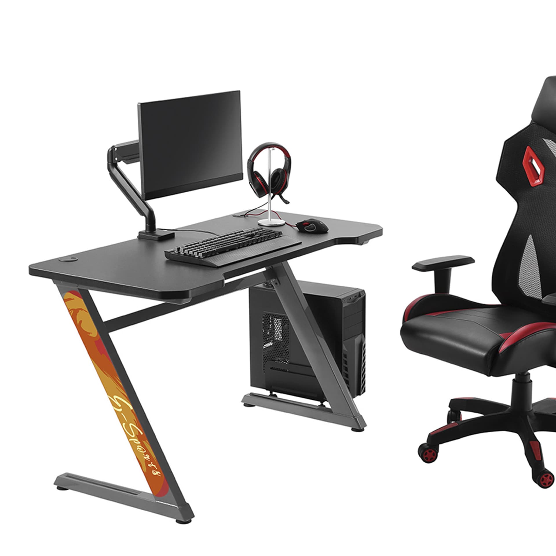 

Biurko gamingowe czarne NanoRS RS120 50kg max, wysokość 750mm