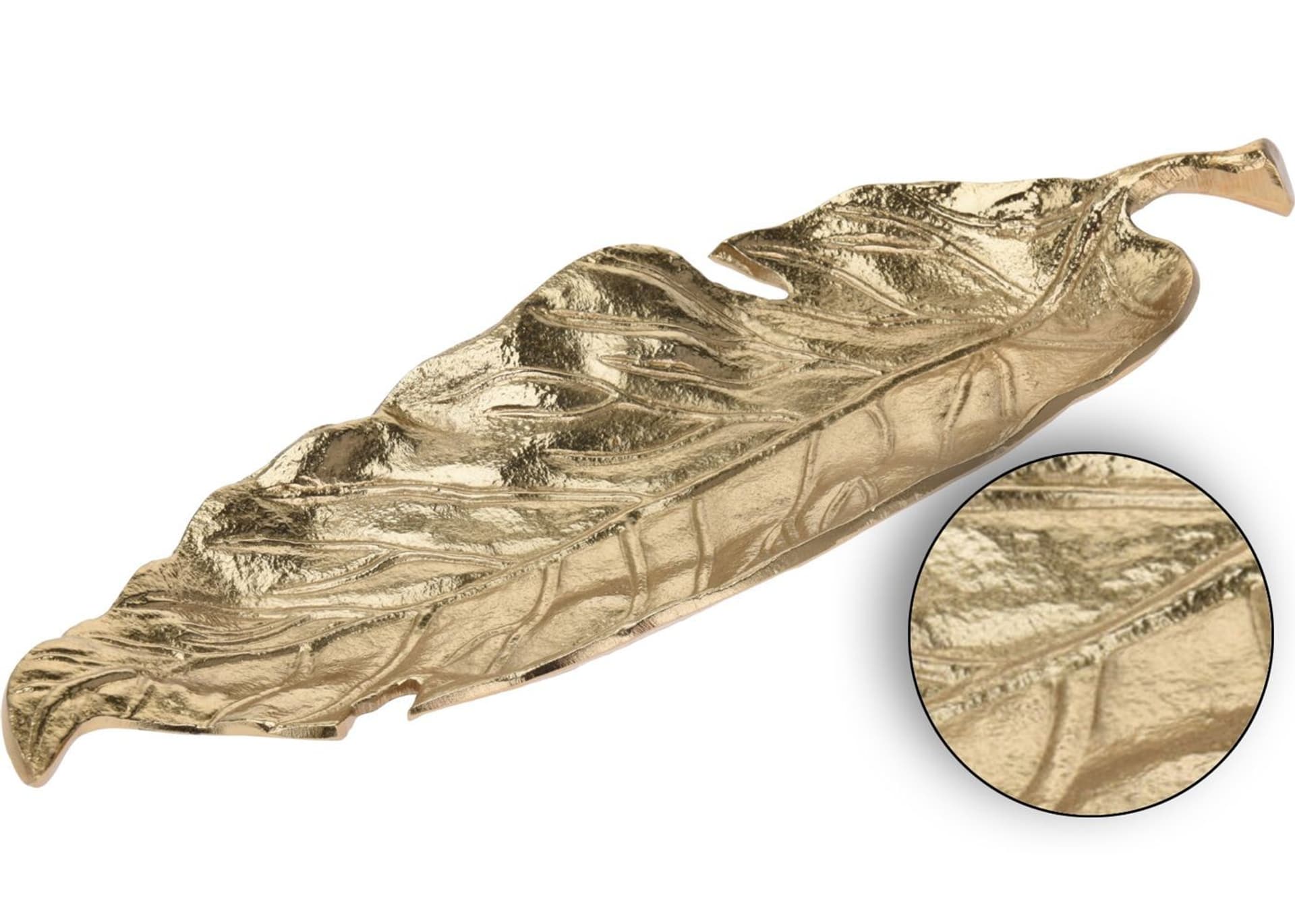 

Patera liść złota 43x14 cm