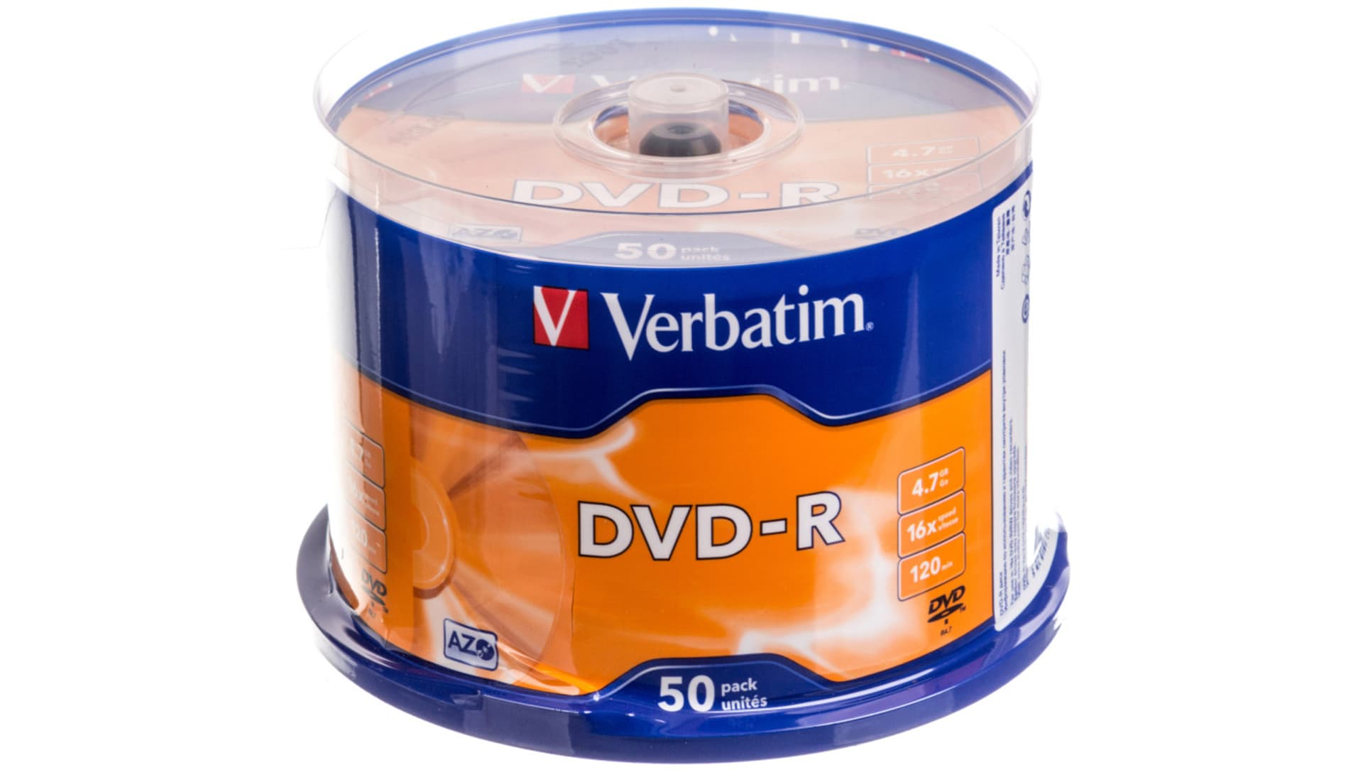 

DVD-R VERBATIM 4.7 GB 16x Cake 50 szt.