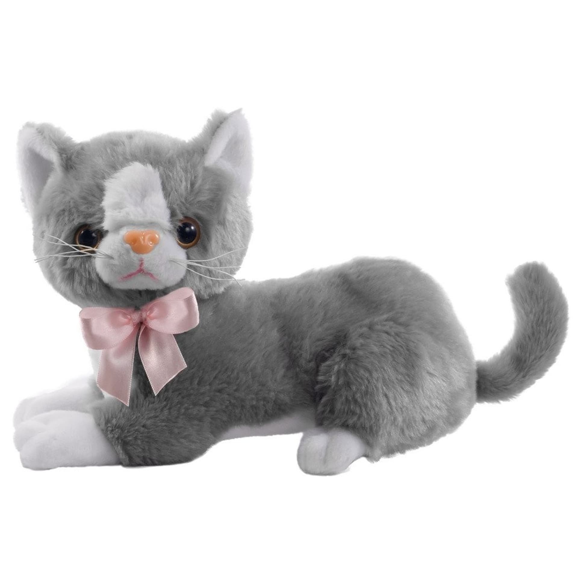 

Maskotka Szary kot Flico z kokardą 34 cm