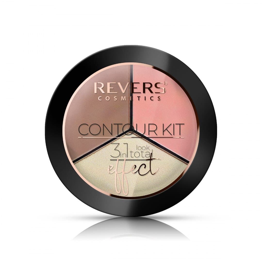 

REVERS Paleta do konturowania twarzy CONTOUR KIT 3in1 look total effect 01- 15 g