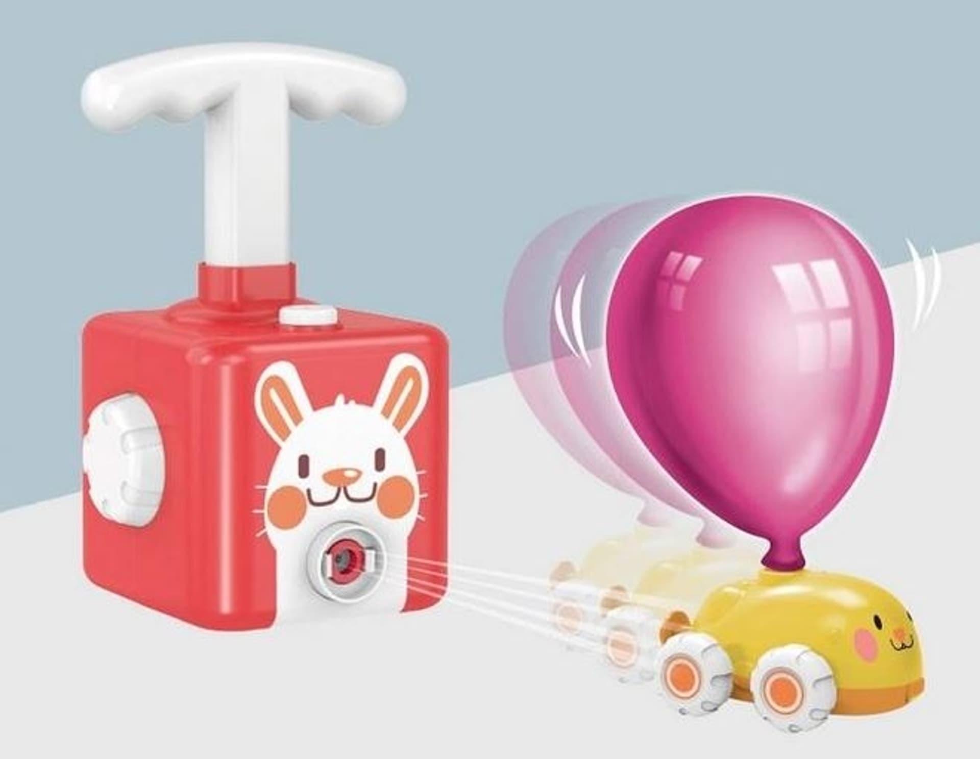 

KRÓLIK SAMOCHÓD POJAZD BALONY WYRZUTNIA NA POWIETRZE