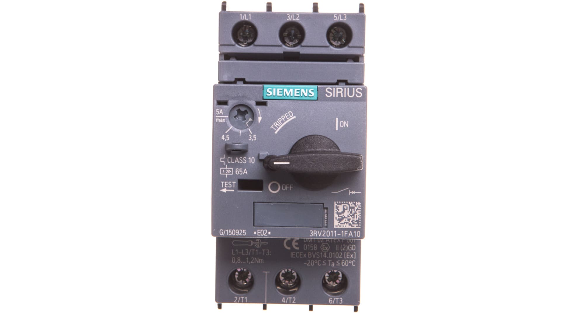 

Wyłącznik silnikowy 3P 1,5kW 3,5-5A S00 3RV2011-1FA10