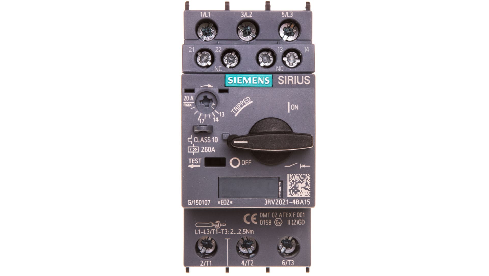 

Wyłącznik silnikowy 3P 9kW 14-20A 1Z 1R S0 3RV2021-4BA15