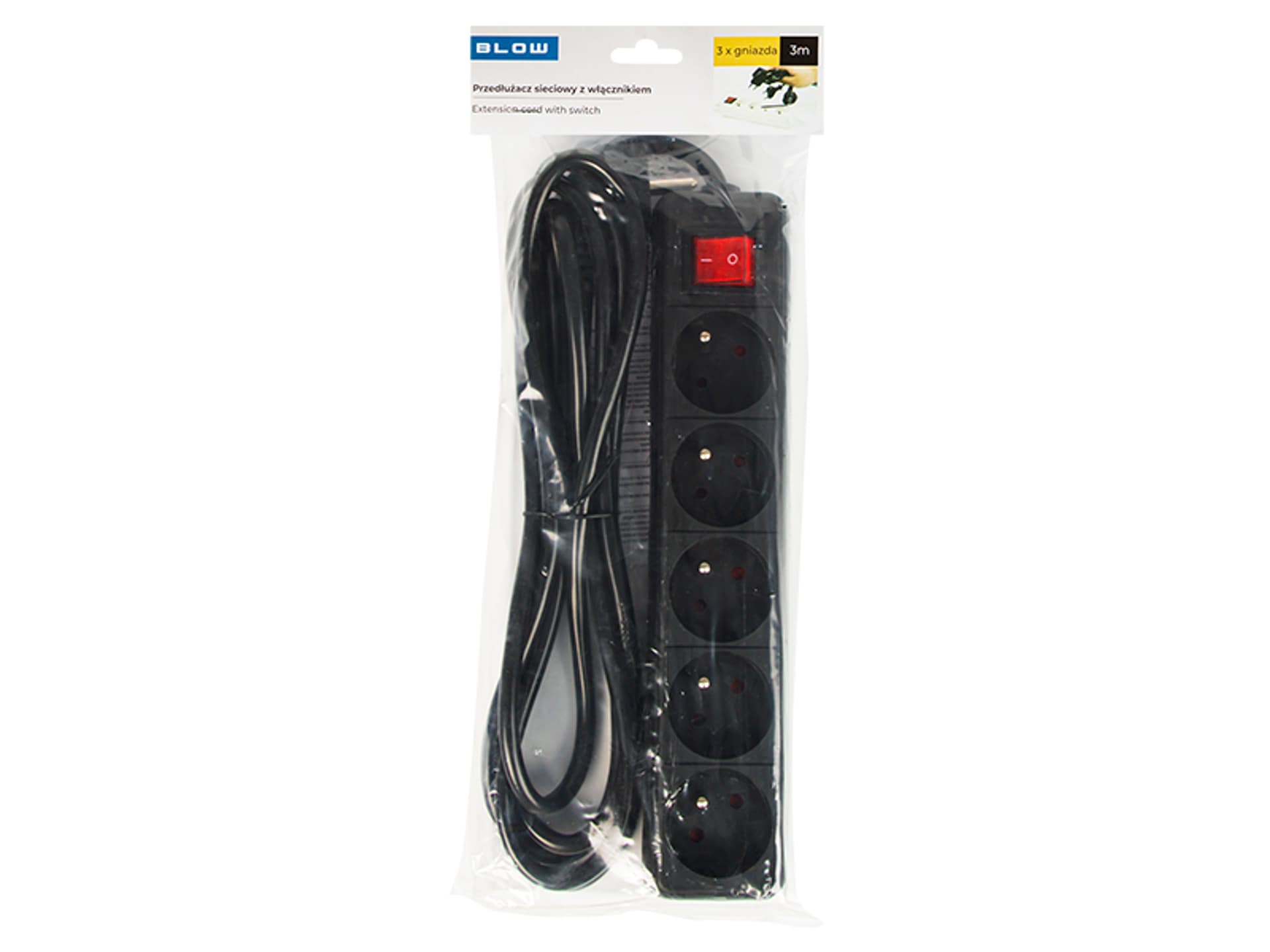 

Przedłużacz PR-570WSP 3m 5Gu 3x1,5czarny (1PH)