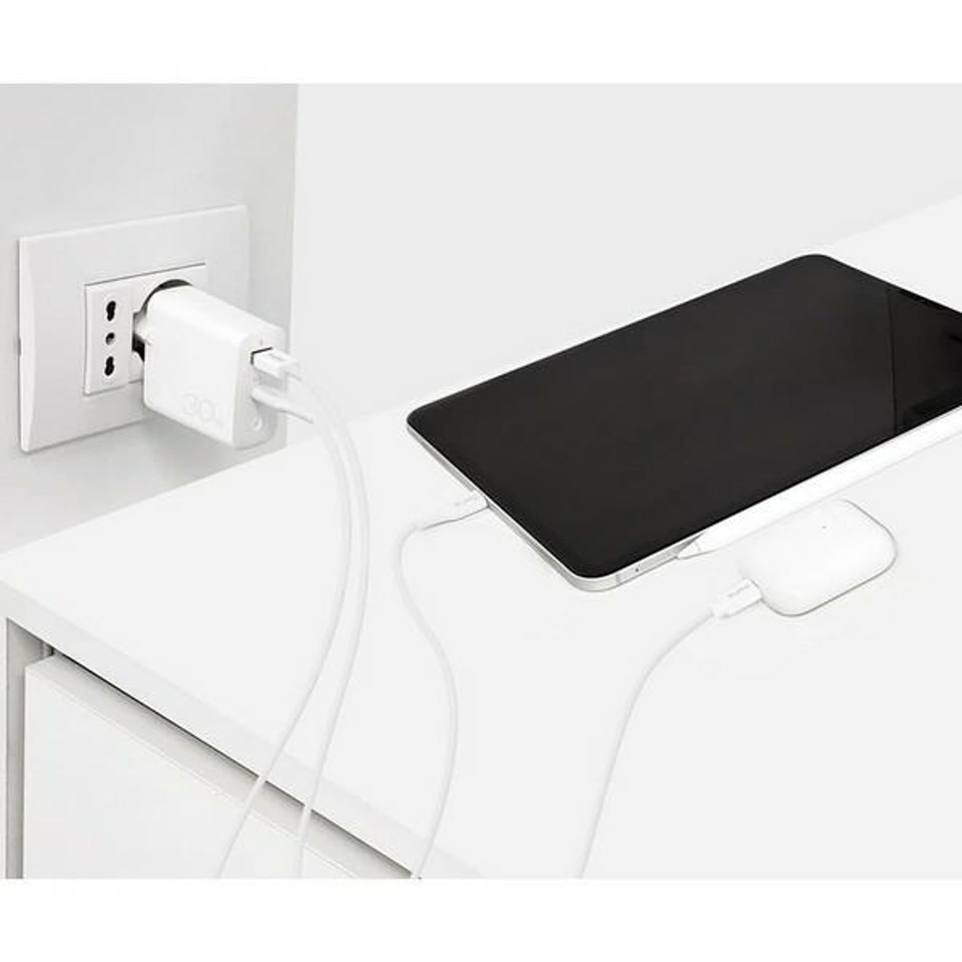 

Puro Ład. siec. Mini FAST 1xUSB+1xUSB-C 30W biały/white FCMTCUSBAC30WPDWHI