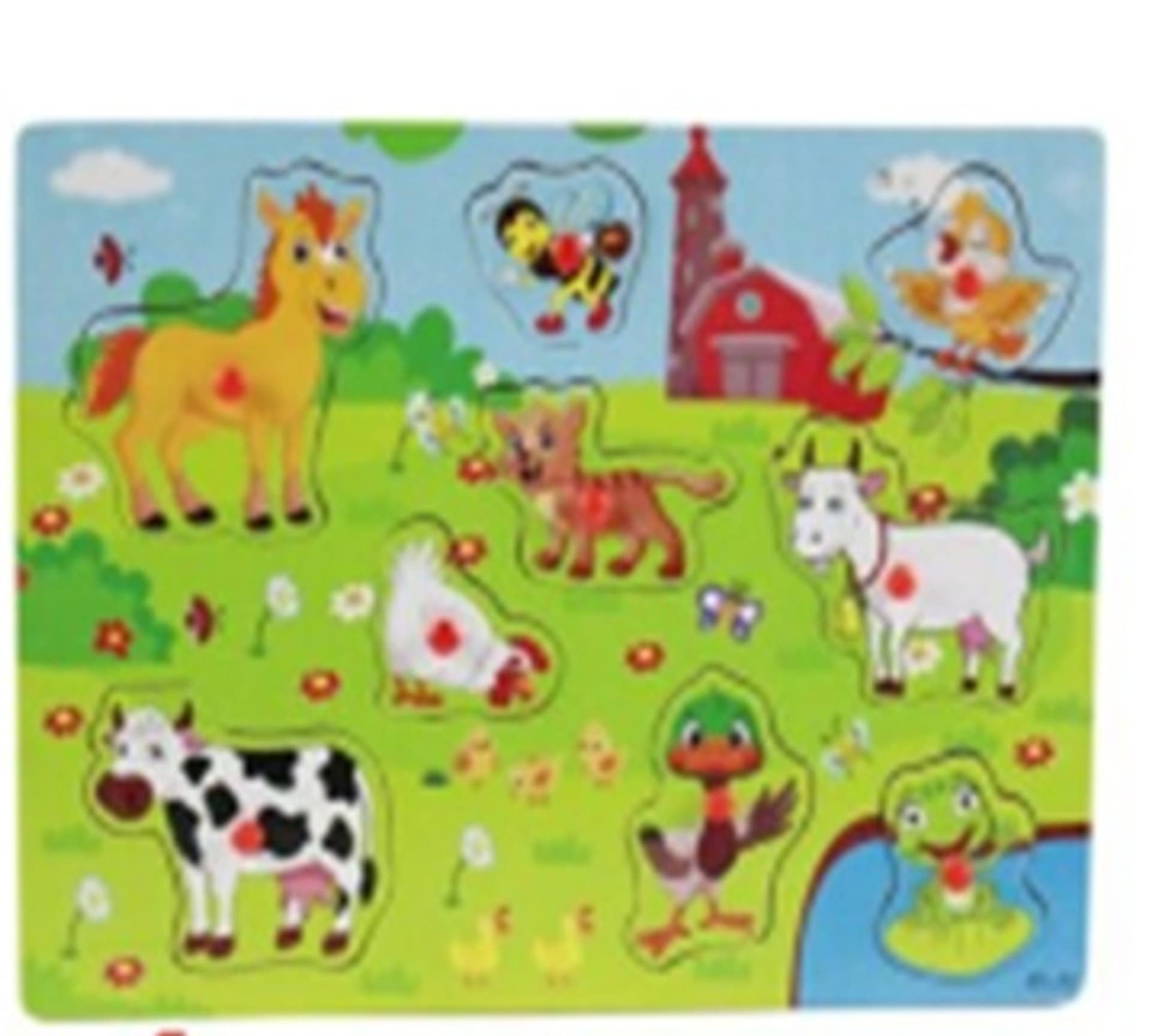 

Puzzle drewniane układanka dopasuj kształty farma