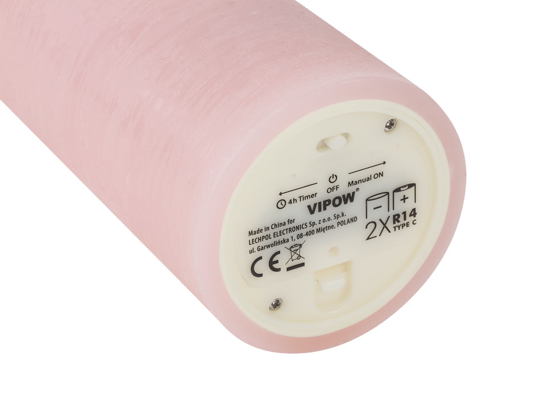 

Świeca woskowa LED średnia rustic pink