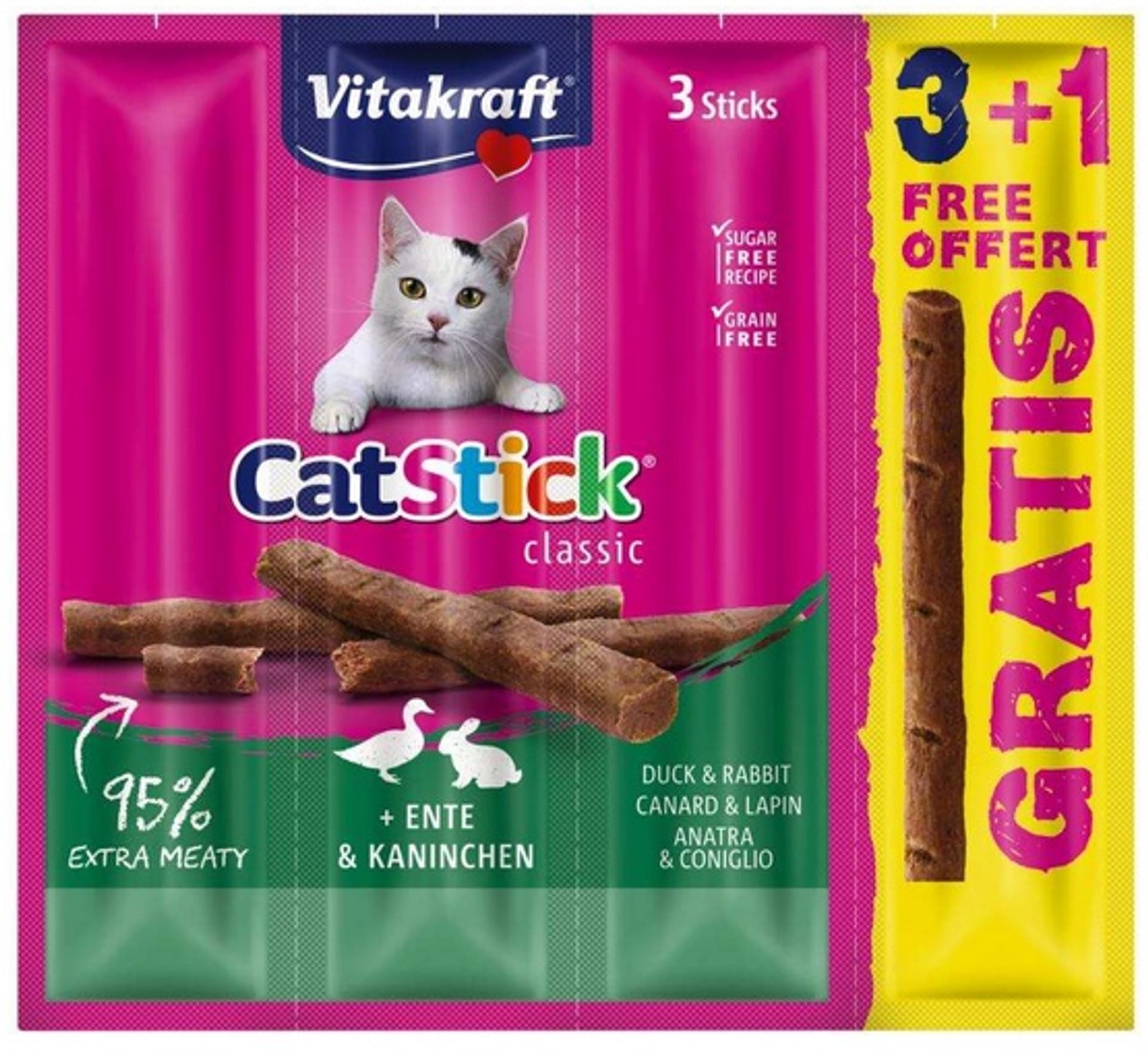 

VITAKRAFT CAT STICK MINI kaczka i królik przysmak dla kota 3+1 gratis