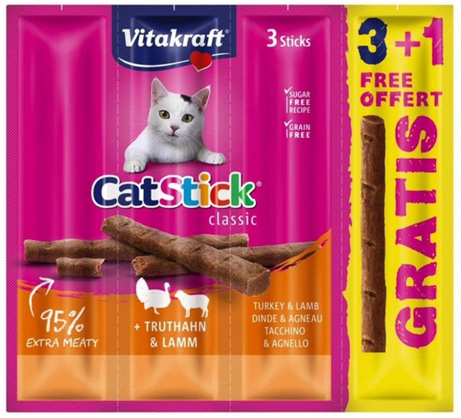 

VITAKRAFT CAT STICK MINI indyk i jagnięcina przysmak dla kota 3+1 gratis