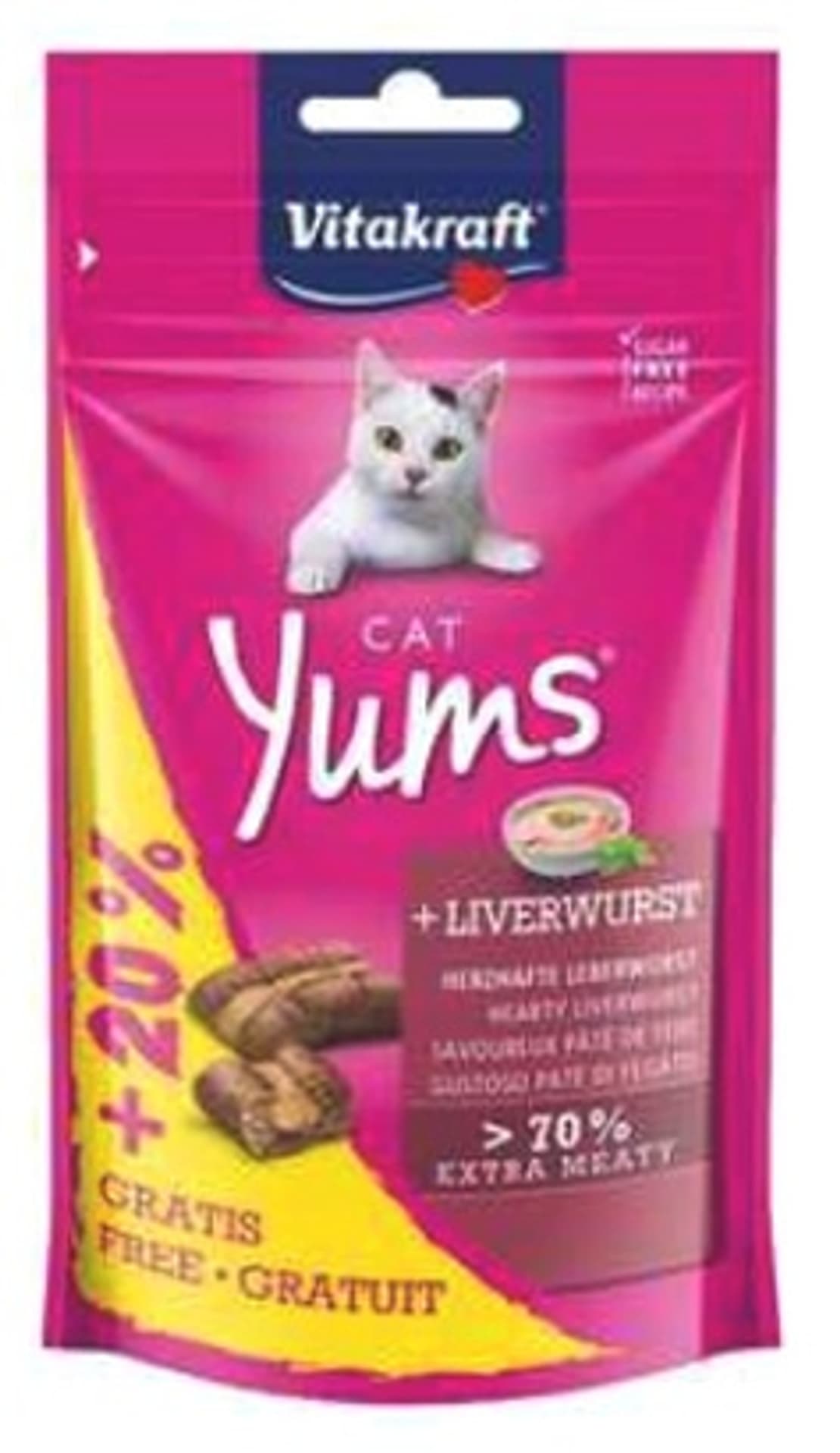 

VITAKRAFT CAT YUMS WĄTRÓBKA +20% gratis przysmak d/kota