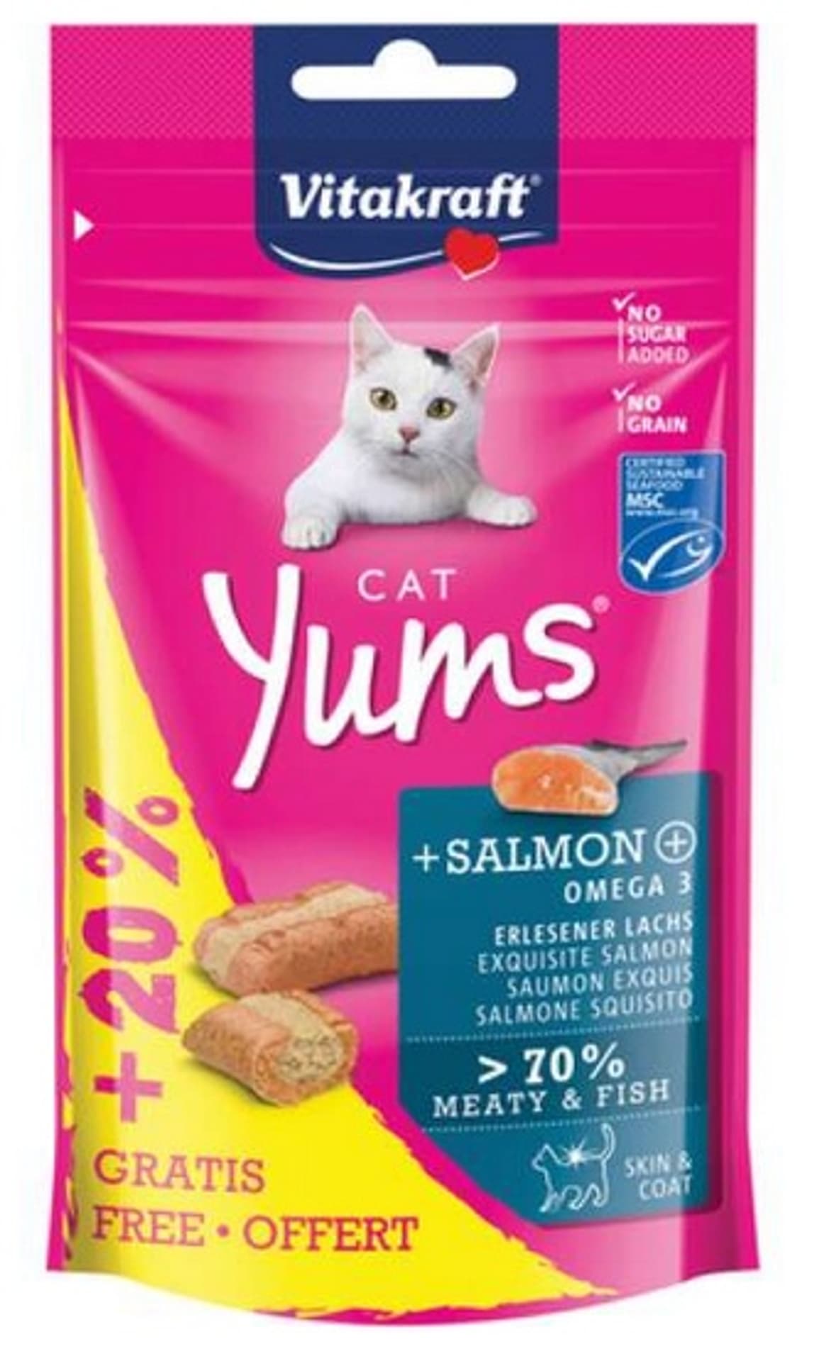 

VITAKRAFT CAT YUMS ŁOSOŚ 40g +20% gratis przysmak d/kota