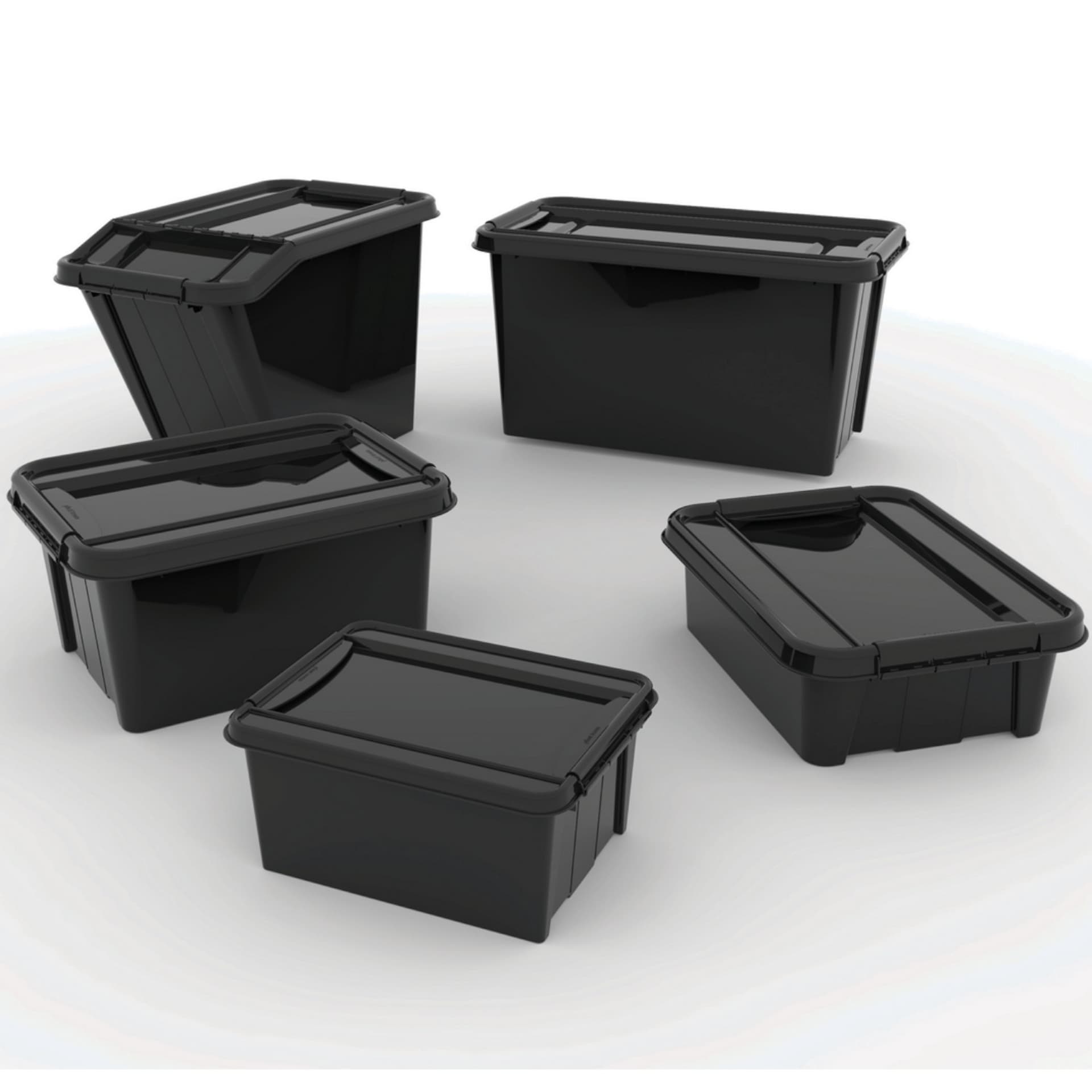 

Pojemnik z pokrywą PlastTeam ProBox Recycle QR 14L czarny