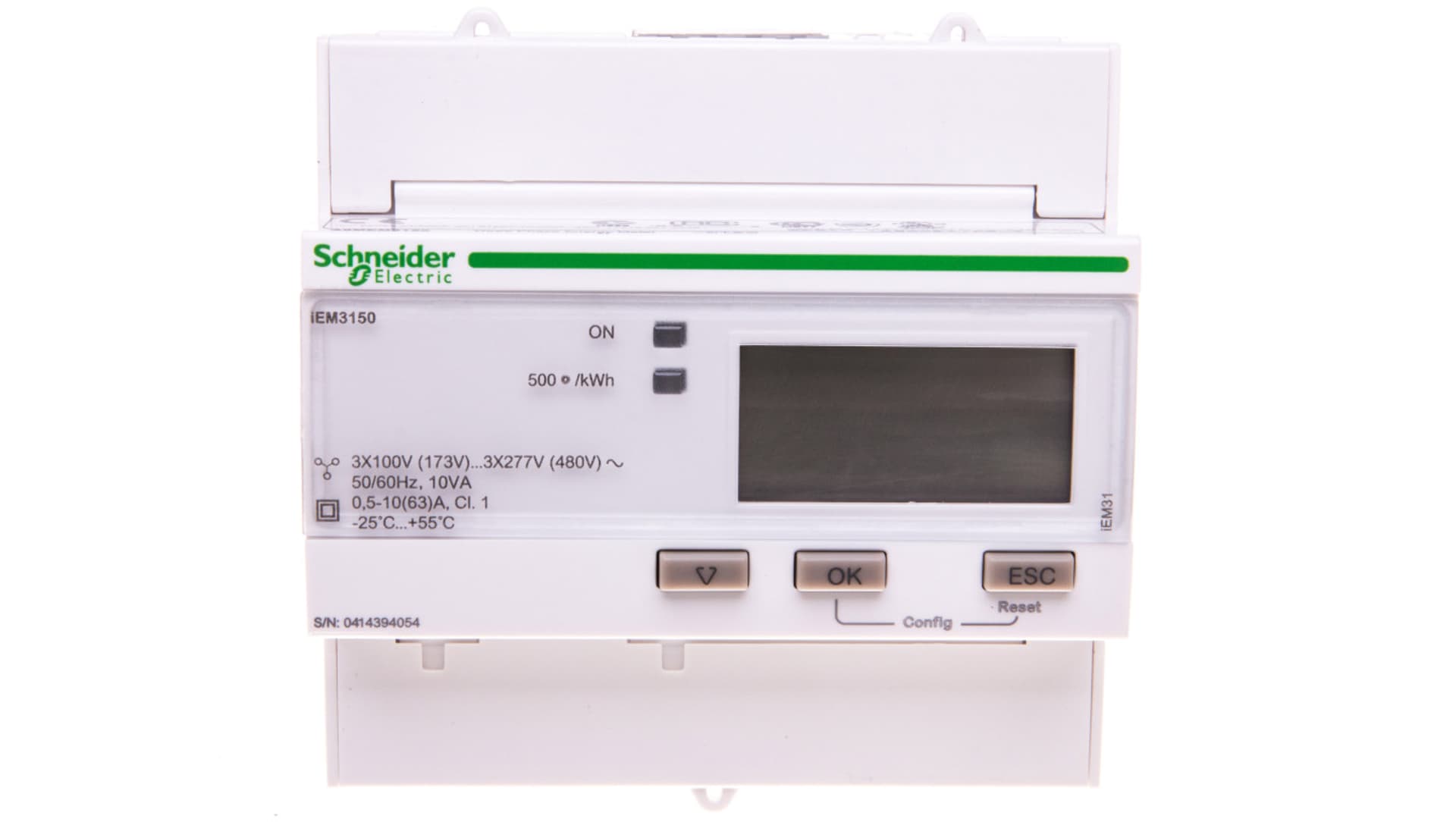 

Licznik energii elektrycznej 1/3-fazowy 63A 100-277/173-480V kl.1 Modbus cyfrowy modułowy iEM3150 A9MEM3150