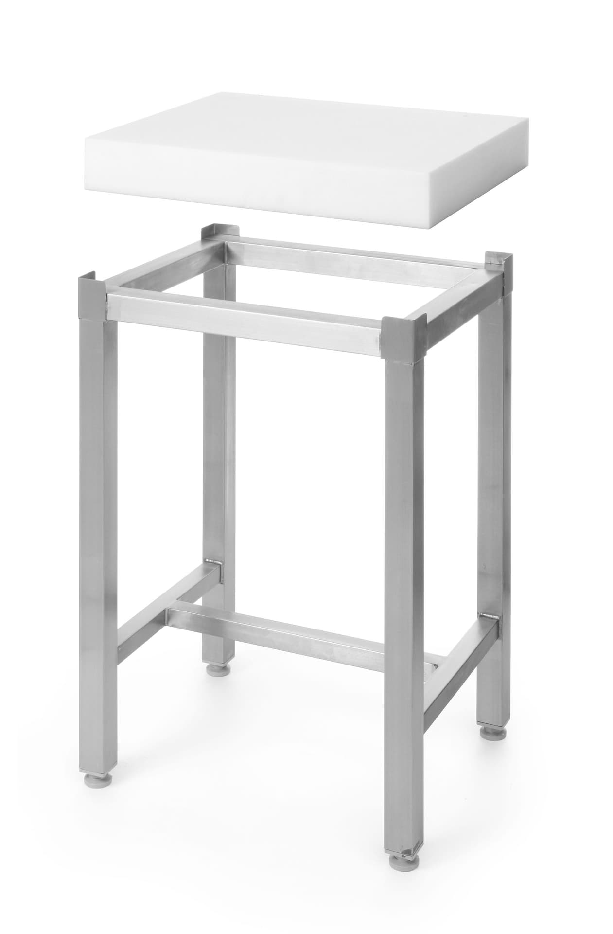 

Kloc masarski z polietylenu 400x500x80mm na podstawie stalowej - Hendi 505687