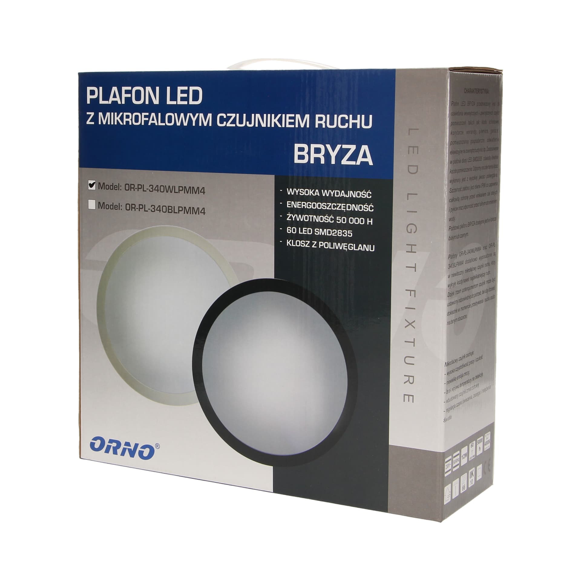 

Plafon ZEFIR LED z mikrofalowym czujnikiem ruchu, biały, 25W