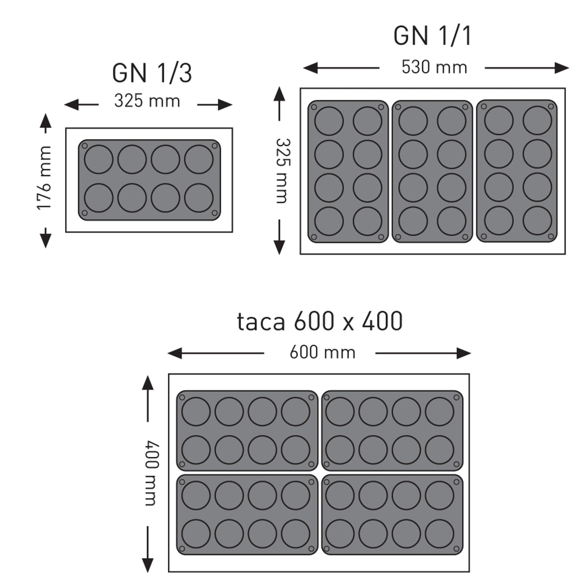 

Foremki silikonowe nieprzywierające do pieczenia do 260C MINI-MUFFINS 176x300mm GN1/3 - Hendi 676905