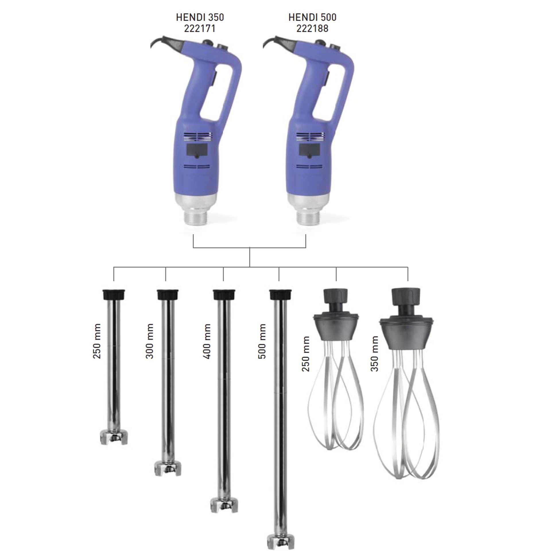 

Ramię ostrze miksujące do napędu miksera blendera Kitchen Line 350 / 500 dł. 500mm - Hendi 222256