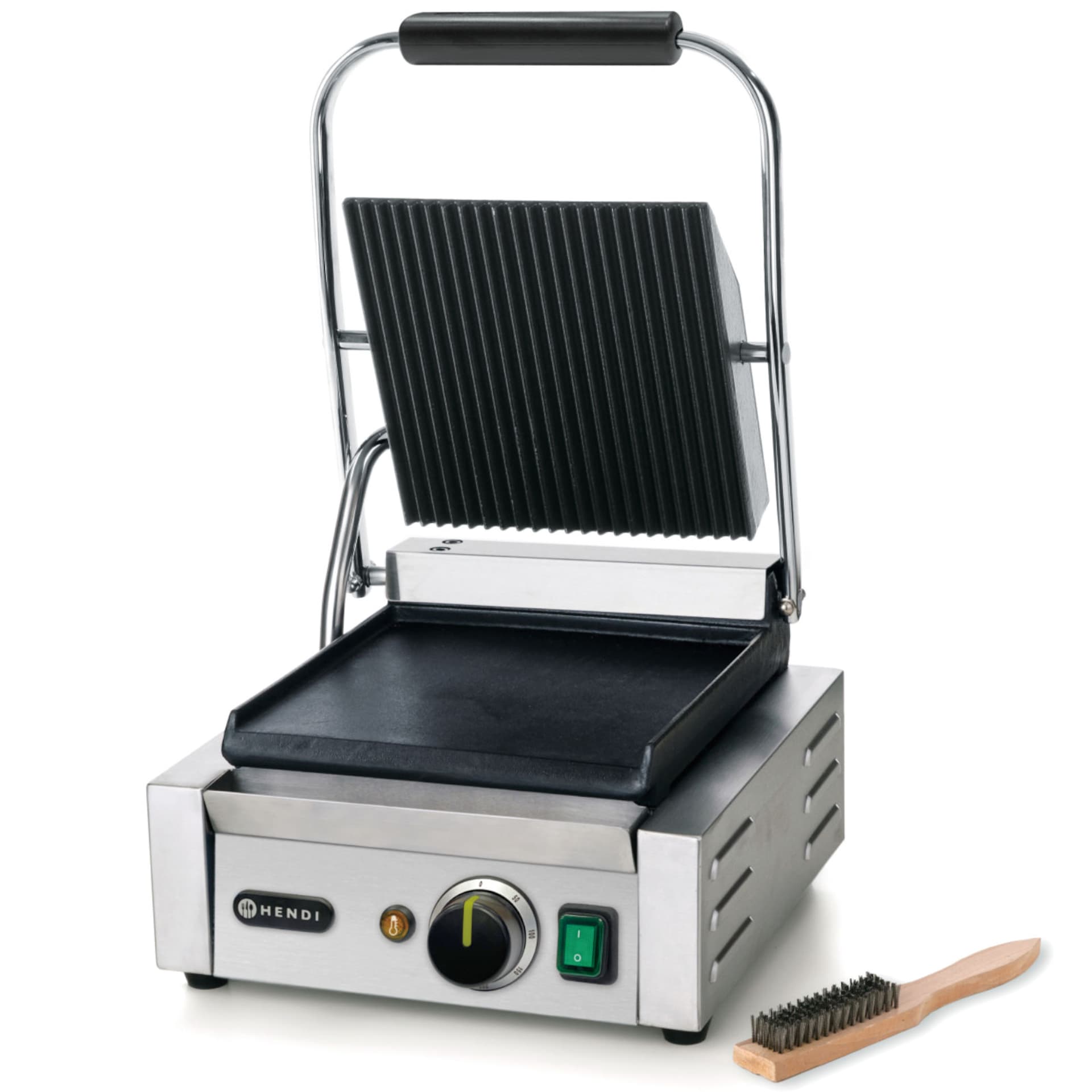 

Kontakt grill kontaktowy góra ryflowana dół gładki 1800W - Hendi 263600