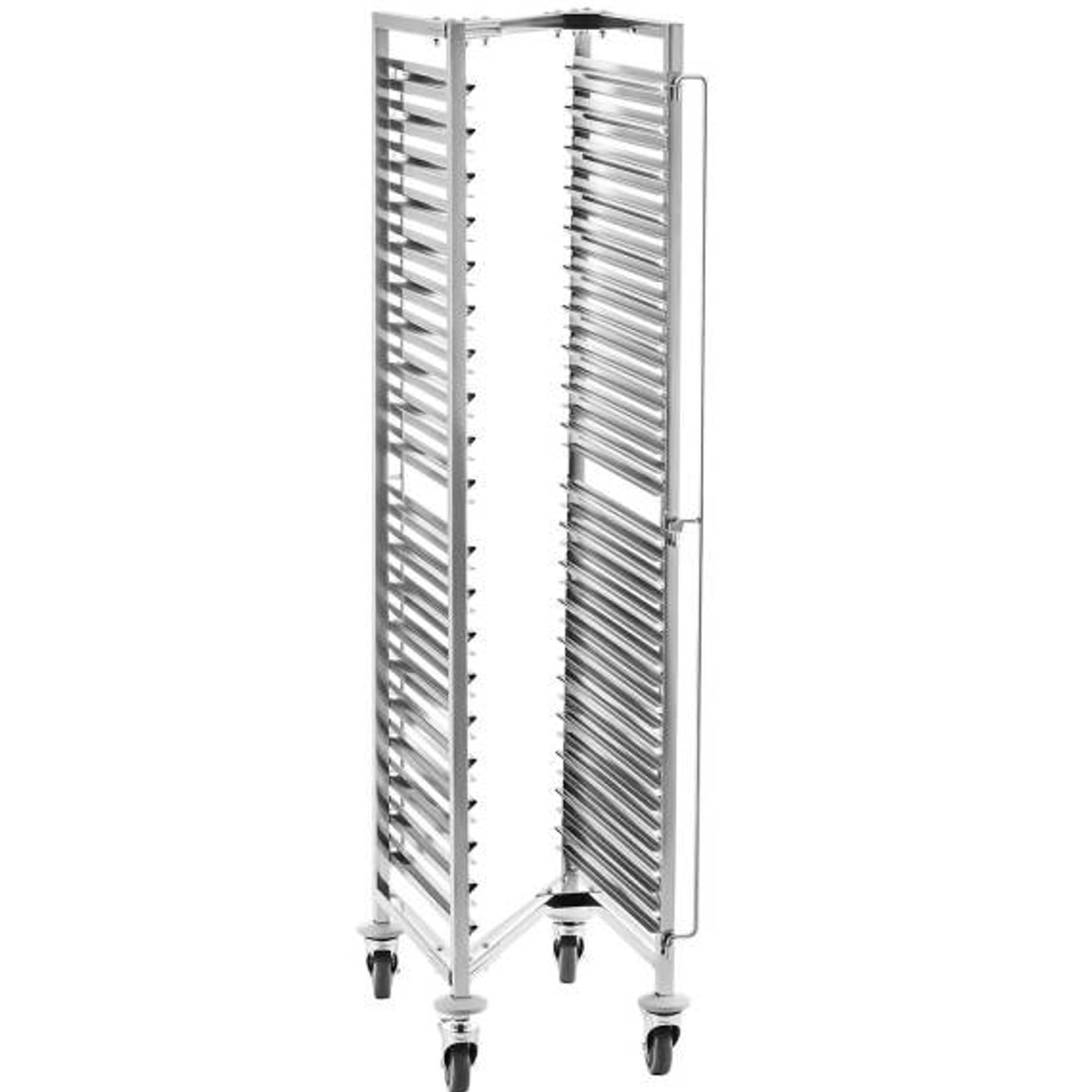 

Wózek transportowy gastronomiczny stalowy do tac lub pojemników GN 20 x GN 1/1 65mm
