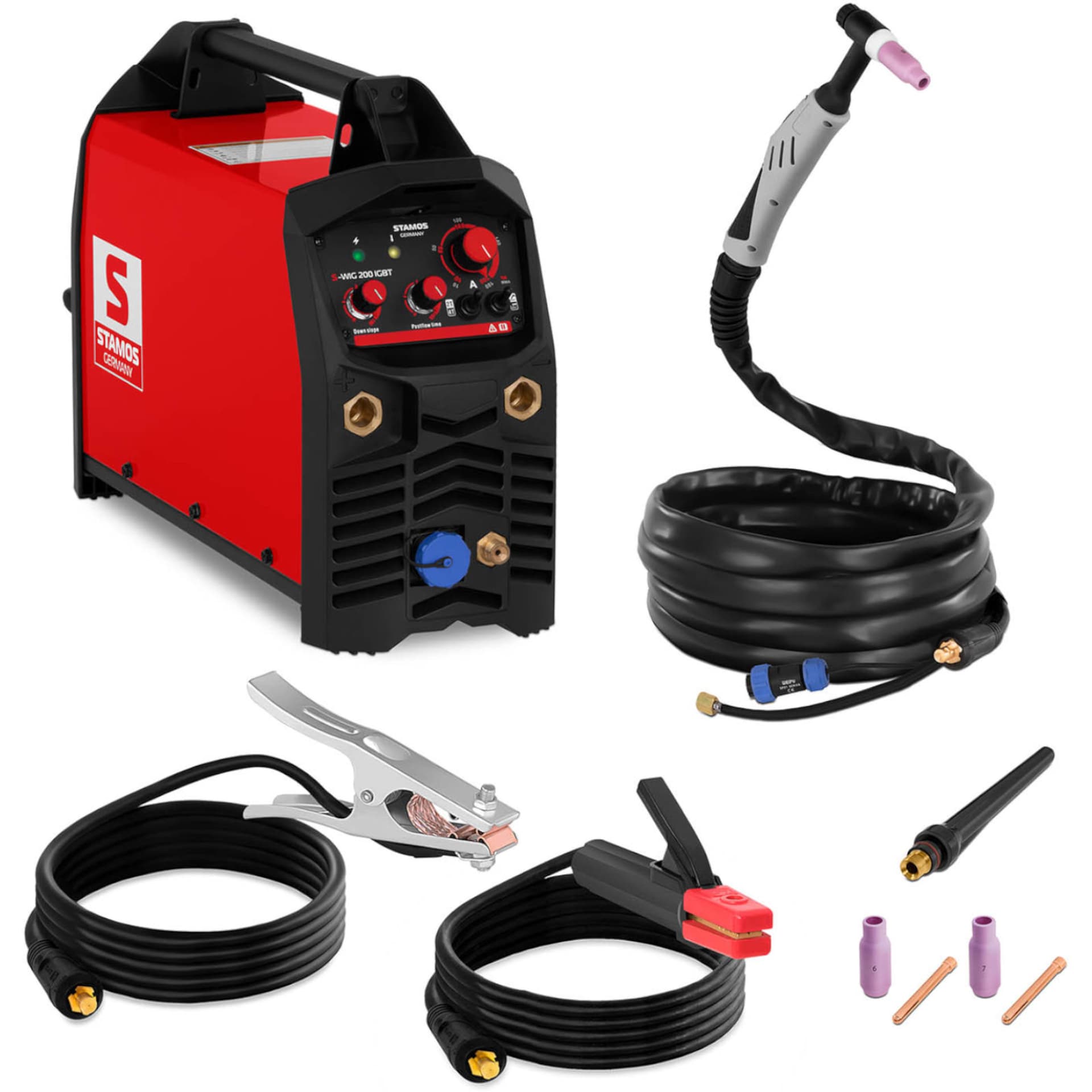 

Spawarka inwertorowa IGBT TIG MMA 2T/4T ARC-Force Anti Stick 200A Stamos Germany