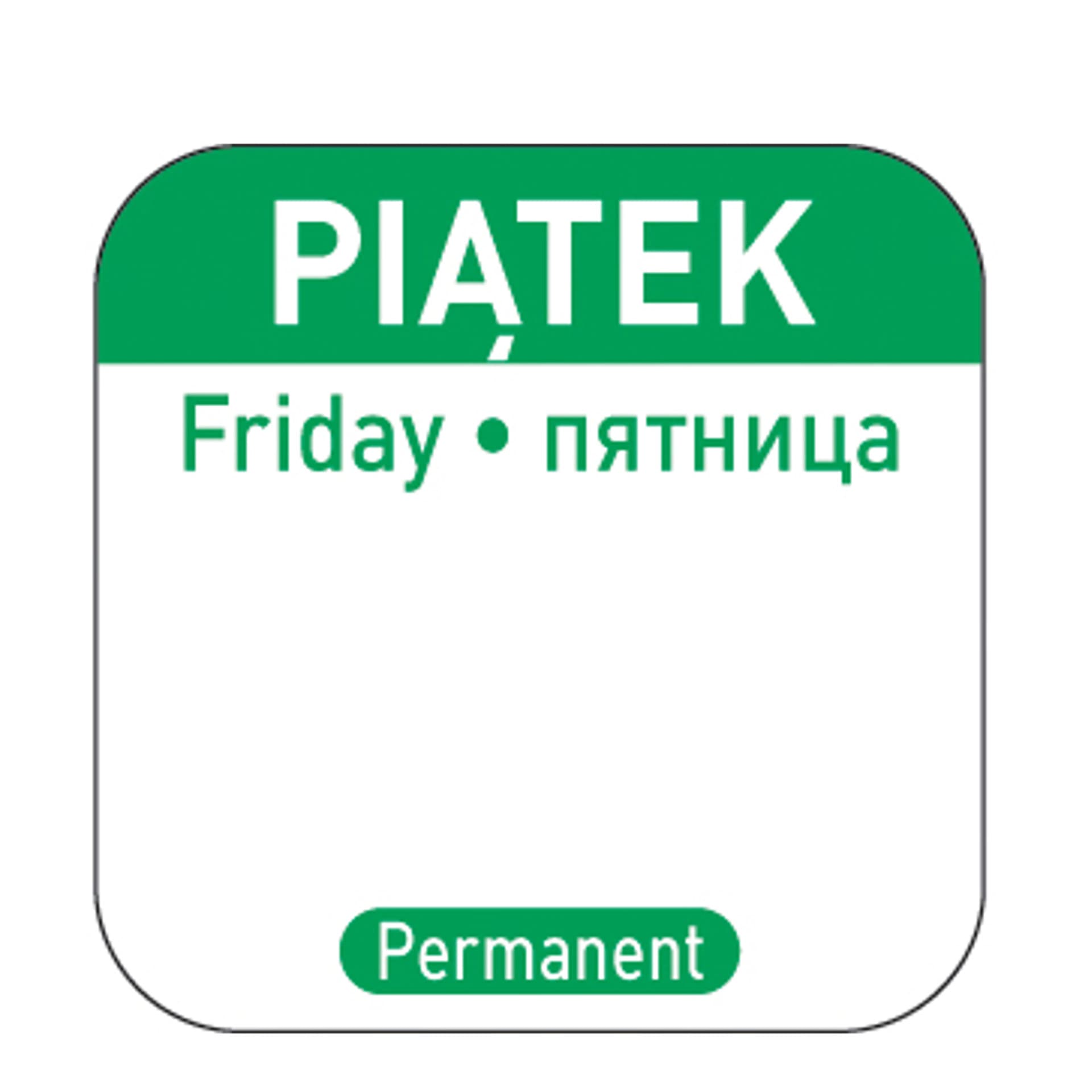 

Naklejki food safety na pojemniki wielokrotnego użytku Piątek PL RU EN 1000 szt. Hendi 850114