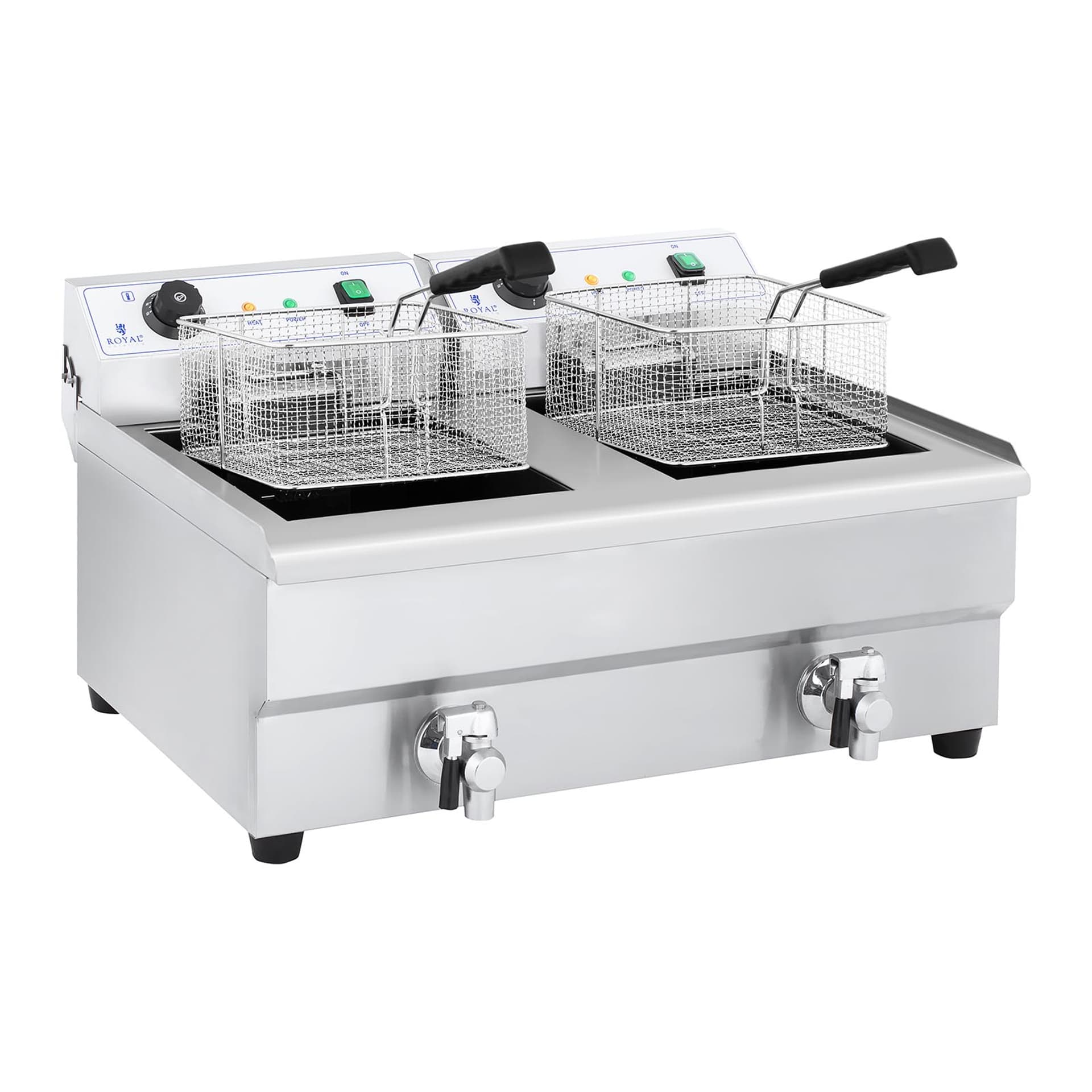 

Frytkownica frytownica gastronomiczna dwukomorowa z kranami 230V 2x16L