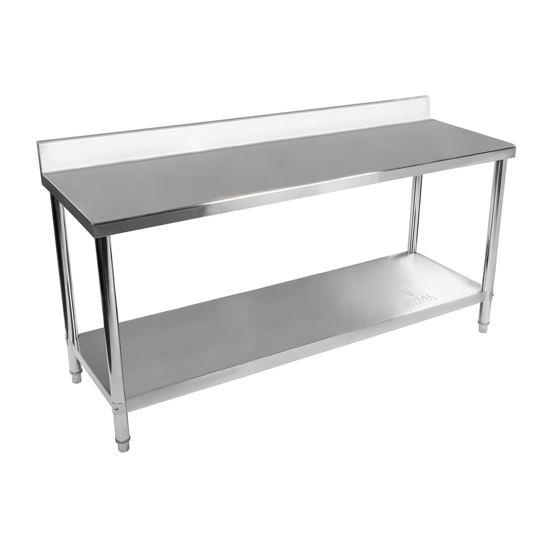 

Stół blat roboczy stalowy gastronomiczny przyścienny z rantem i półką 200x60cm