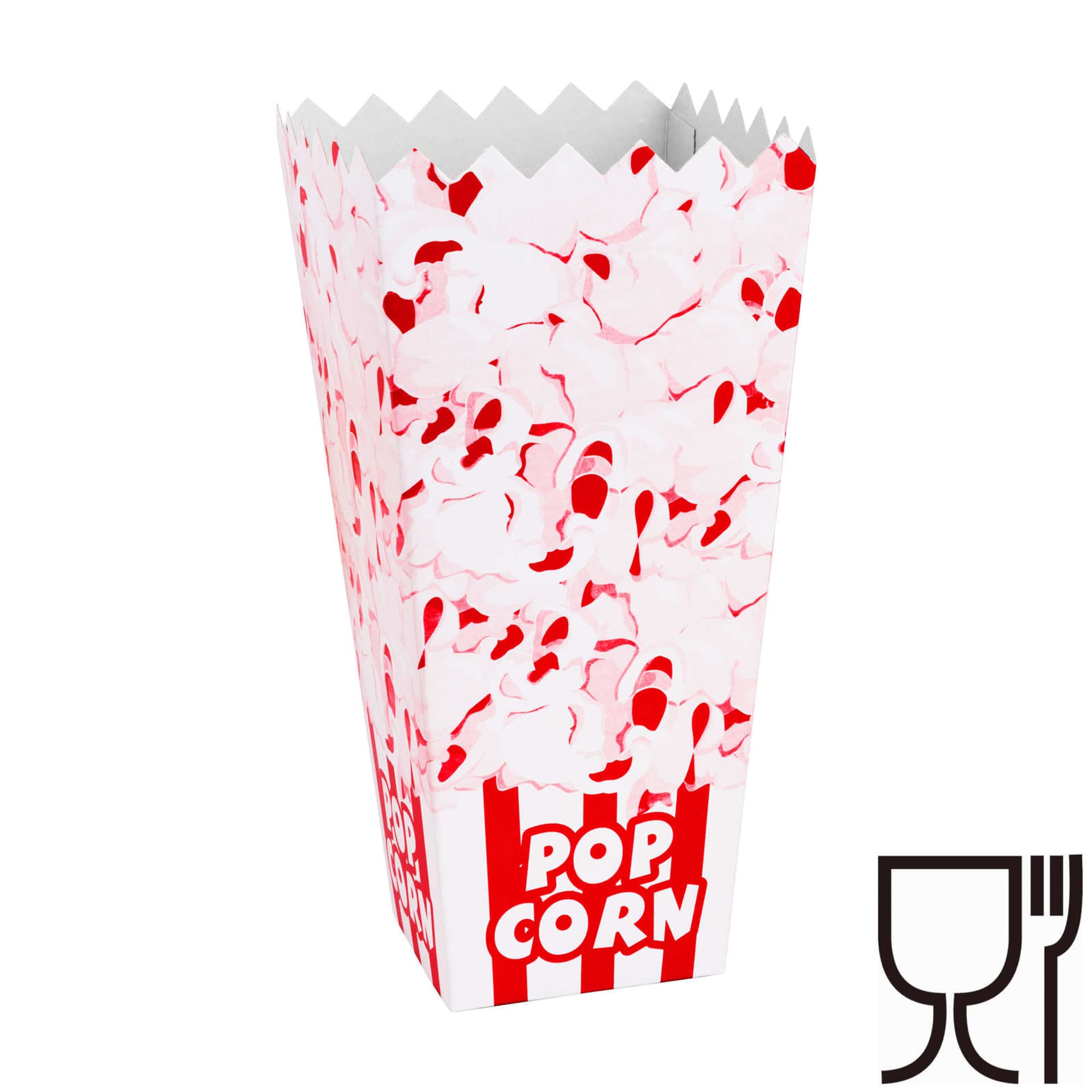 

Pudełko kartonik na PopCorn 7x22x10.5cm DUŻY 1.7L 100szt.