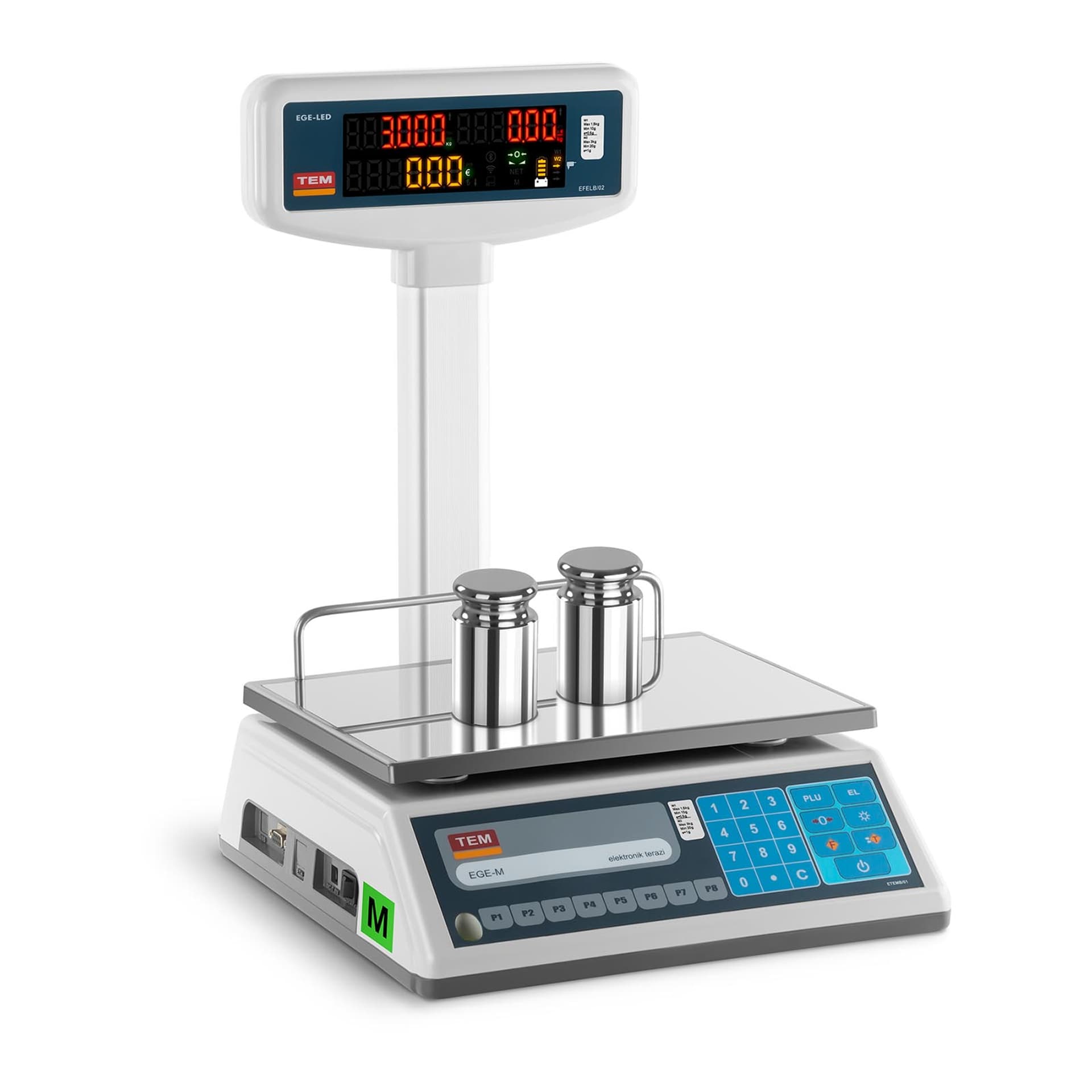 

Waga sklepowa cenowa zalegalizowana EGE-LED TEM RS232 3kg / 1g