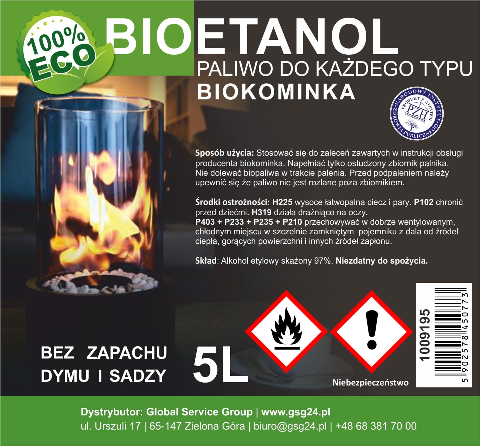 

Bioalkohol bioetanol BIO paliwo do biokominka 5L