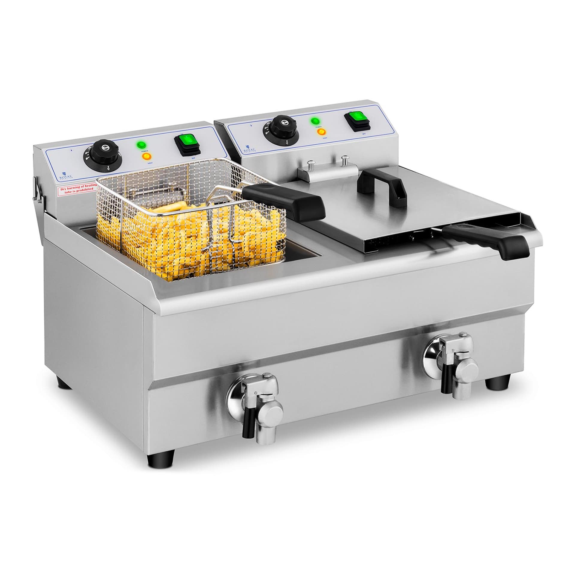 

Frytownica podwójna gastronomiczna elektryczna z kranem 230 V 2 x 3000W 2 x 10 L