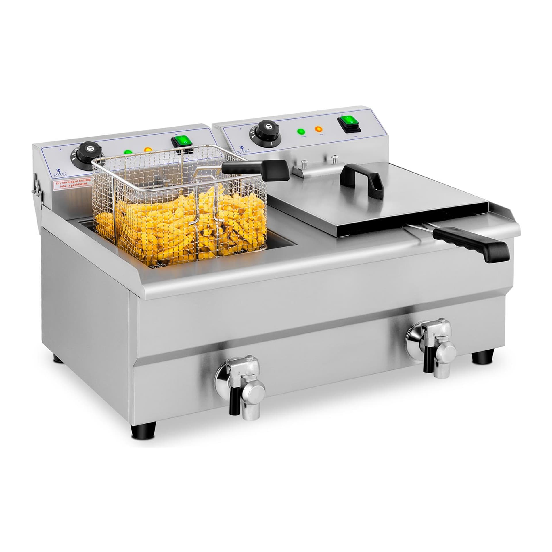 

Frytownica podwójna gastronomiczna elektryczna z kranem 230 V 2 x 3200W 2 x 13 L