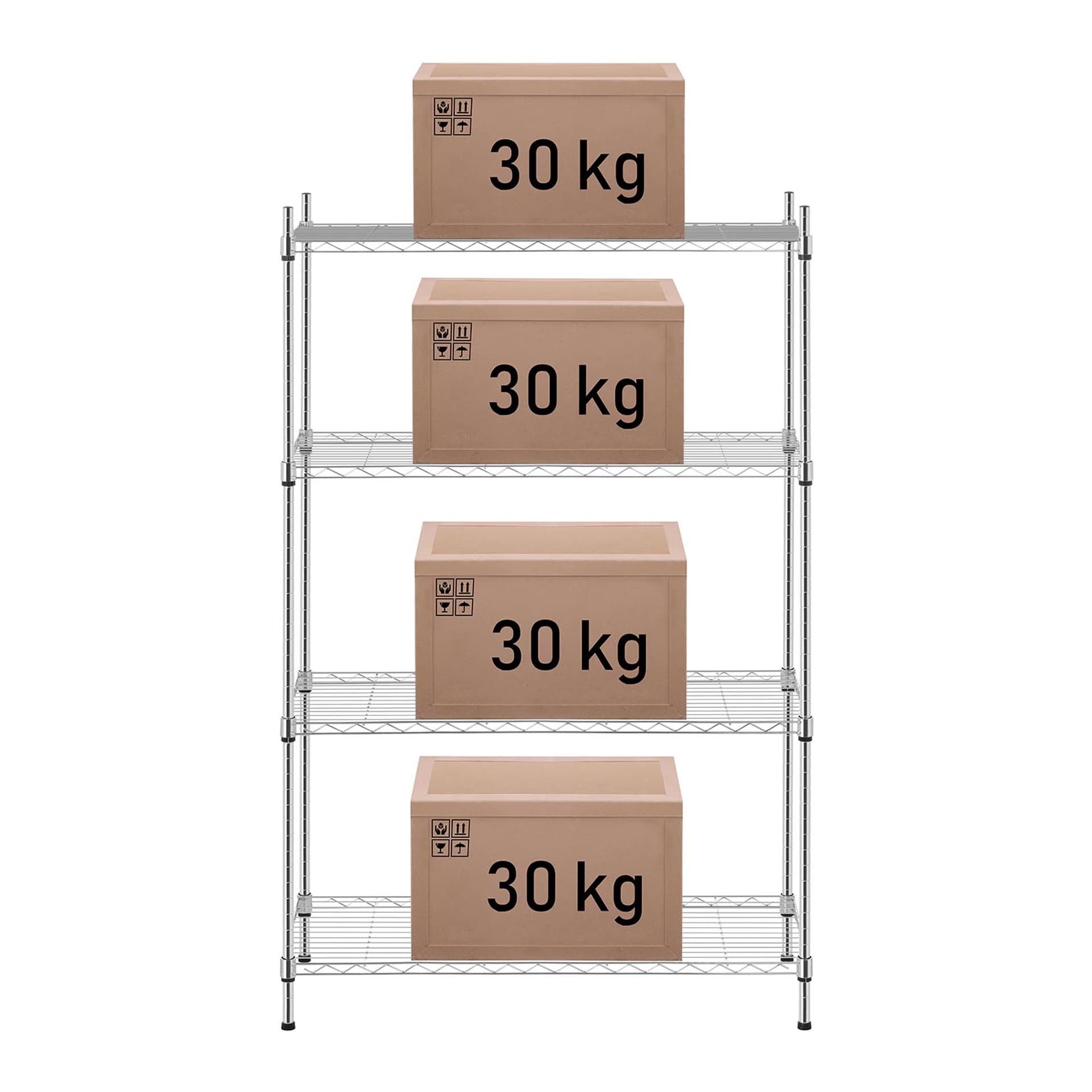 

Regał magazynowy druciany ażurowy chromowany 137x90x35cm do 120kg