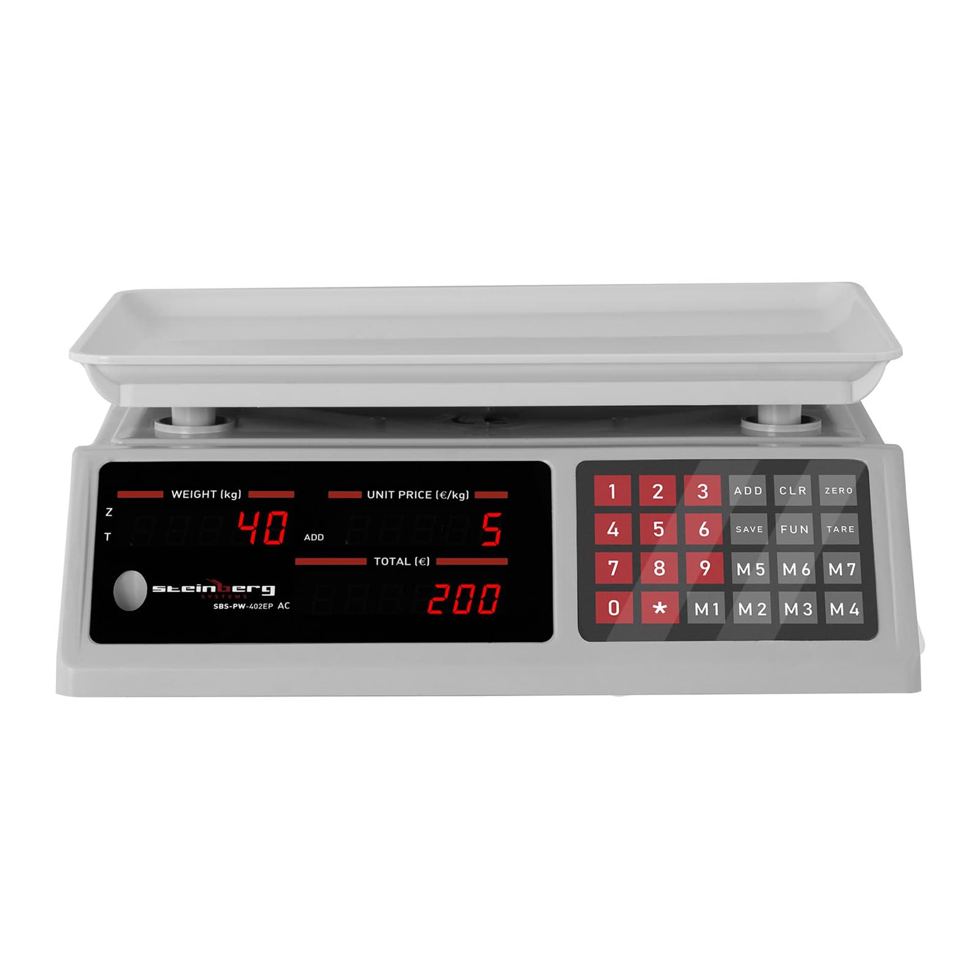 

Waga sklepowa licząca sztuki 336x238mm zasilacz + akumulator 40kg / 2g - biała