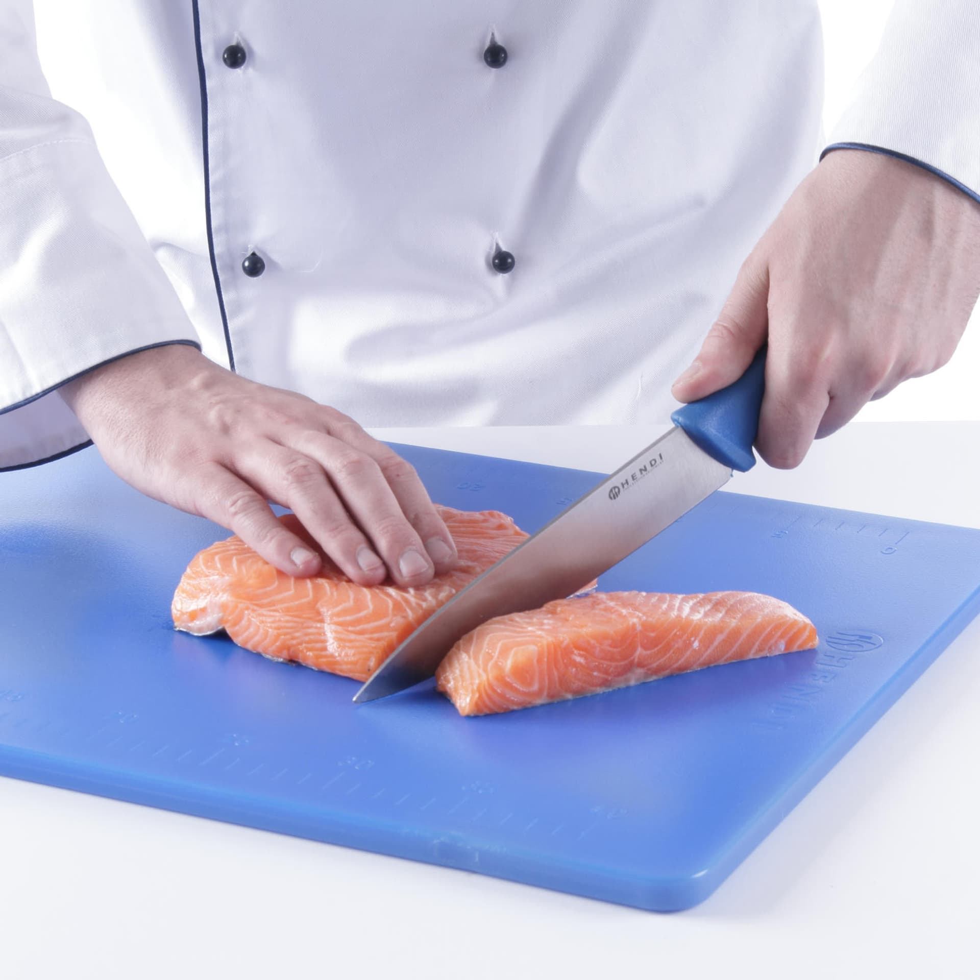

Nóż kuchenny do ryb HACCP 320mm - niebieski - HENDI 842645