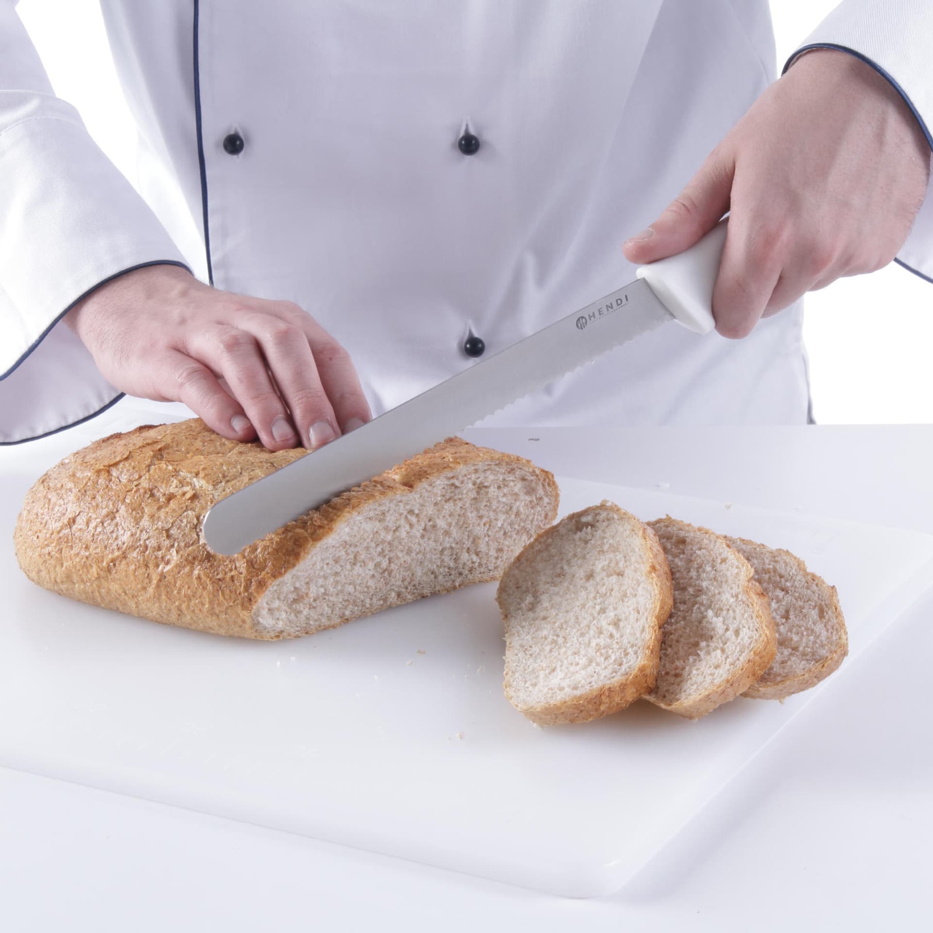 

Nóż do pieczywa chleba HACCP 385mm - biały - HENDI 843055